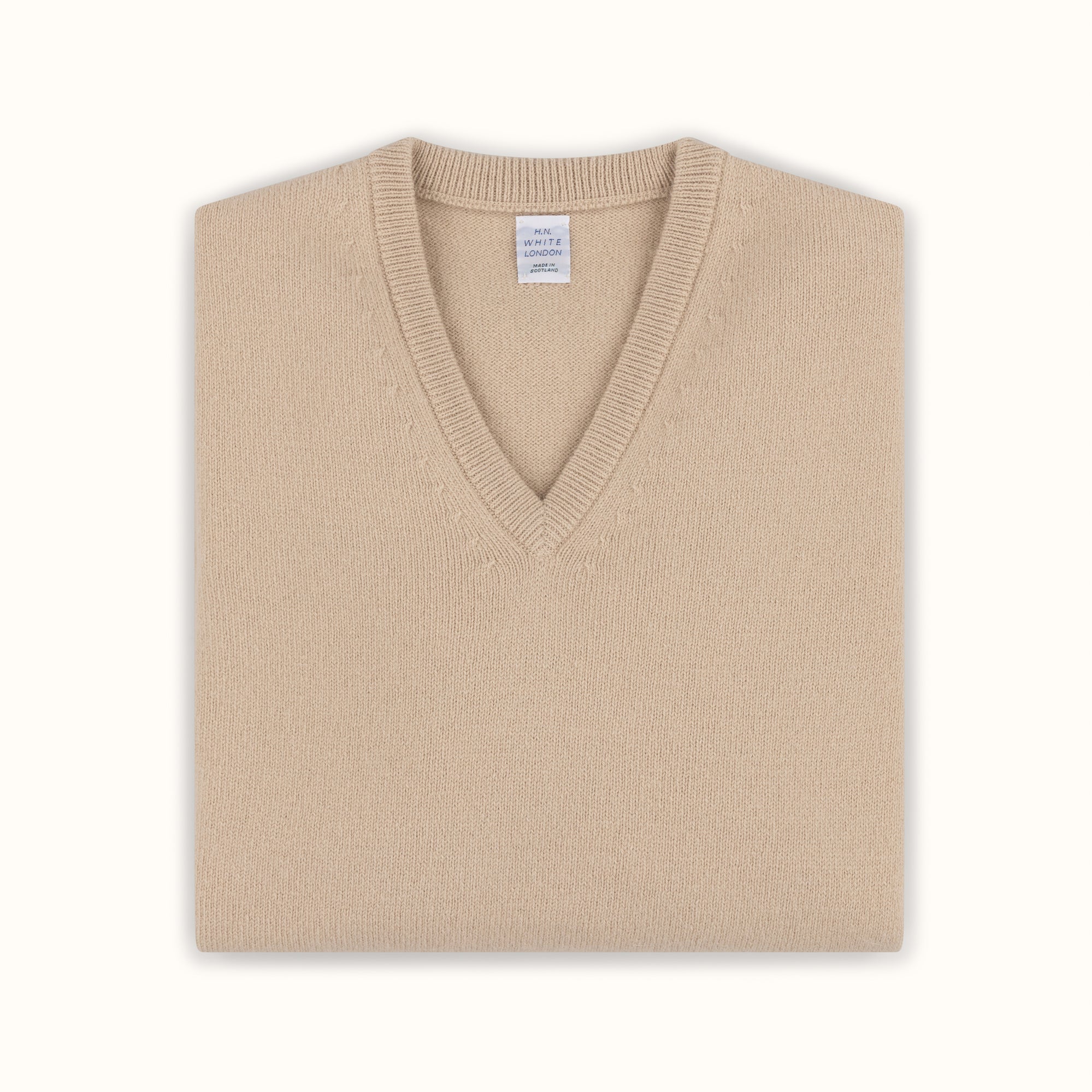 Sand Merino-Angora V-Neck Jumper