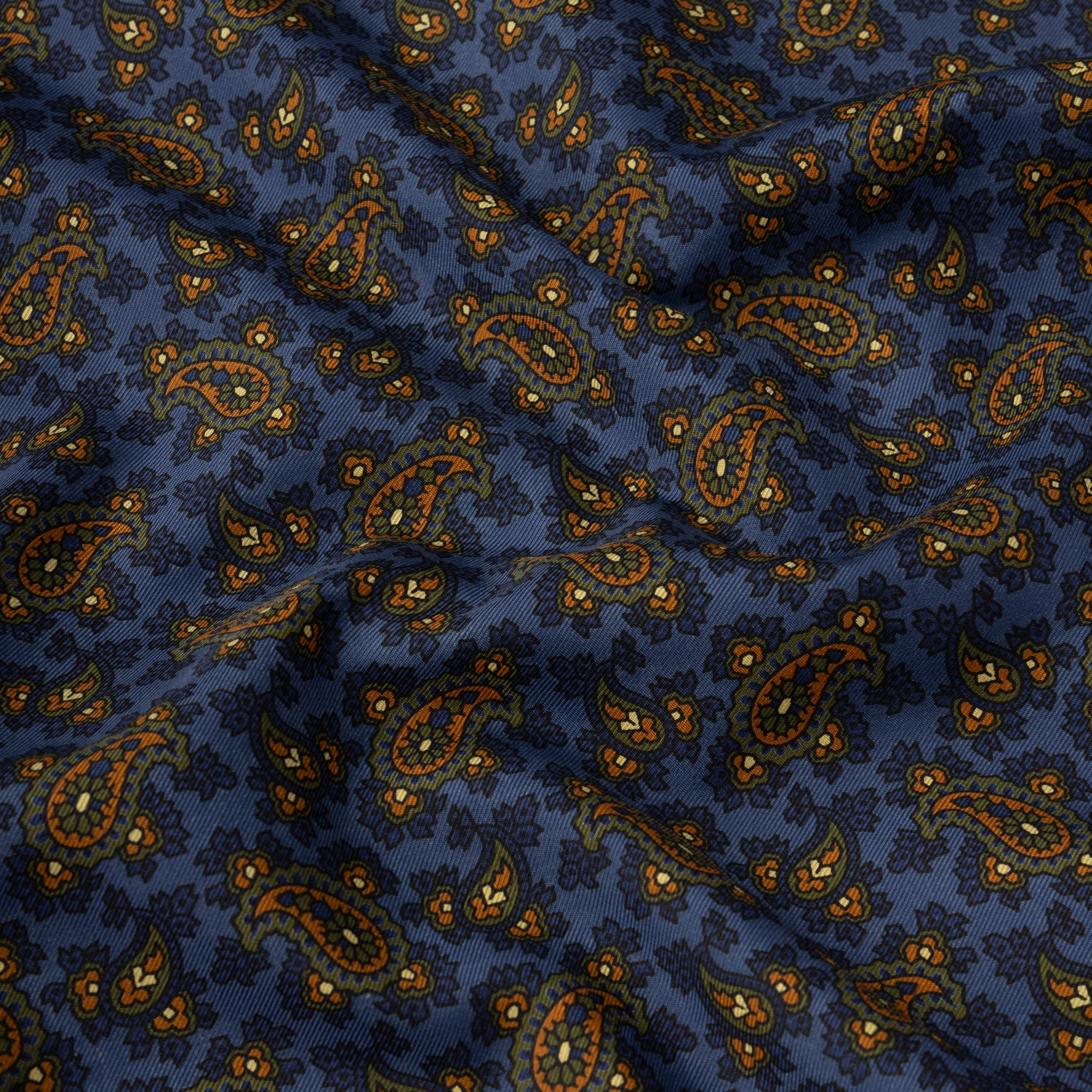 Blue Paisley Madder and Cashmere Scarf