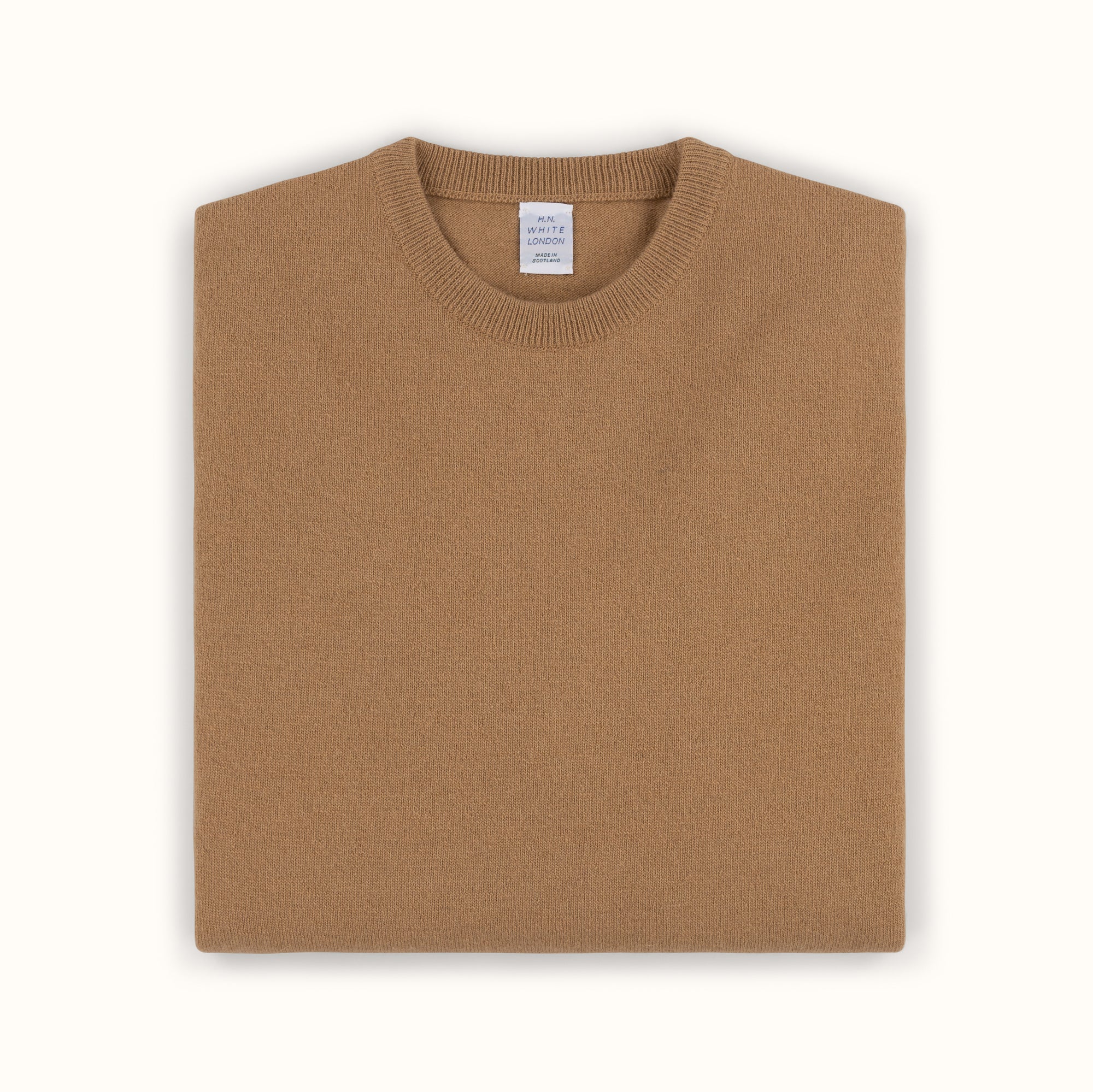 Camel Merino-Angora Crew Neck Jumper