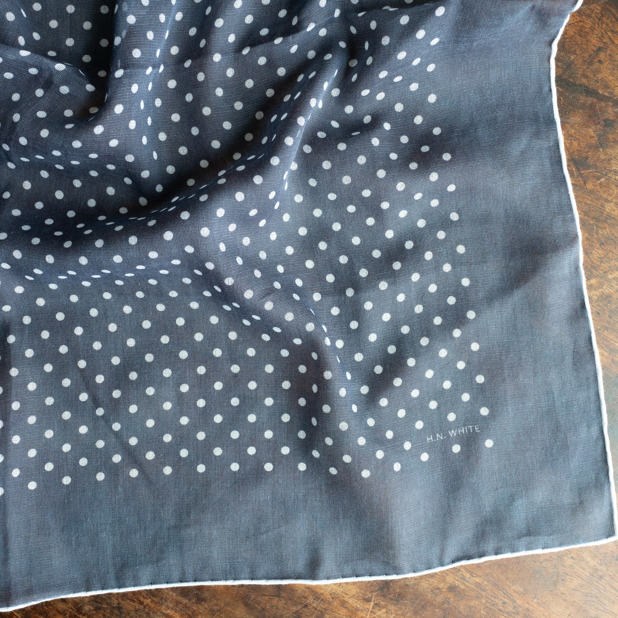 Featherweight Navy Blue Spotted Neckerchief