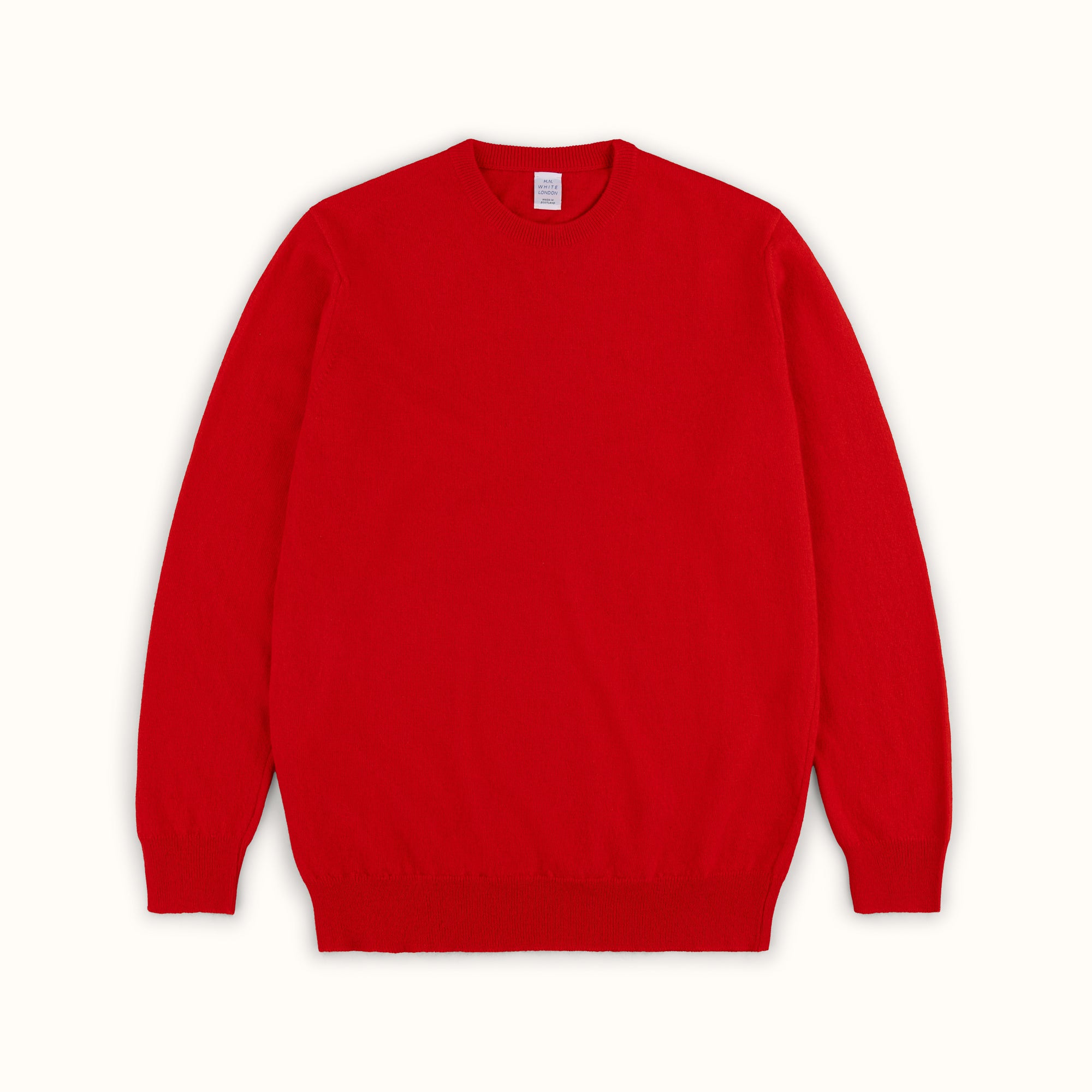 Cardinal Red Merino-Angora Crew Neck Jumper