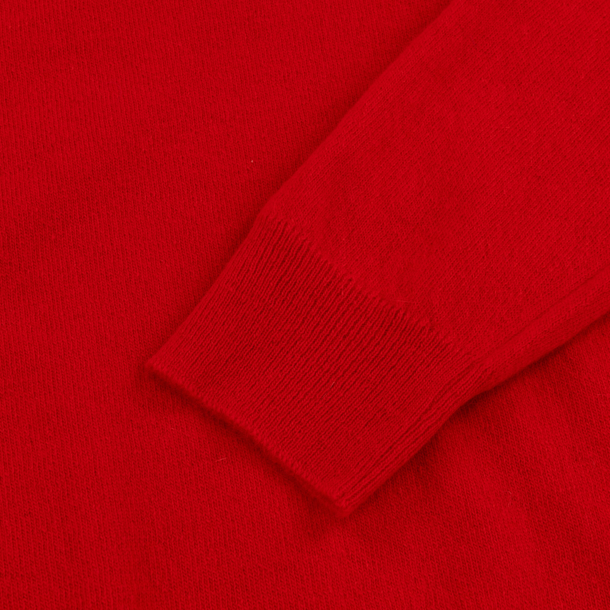 Cardinal Red Merino-Angora Crew Neck Jumper
