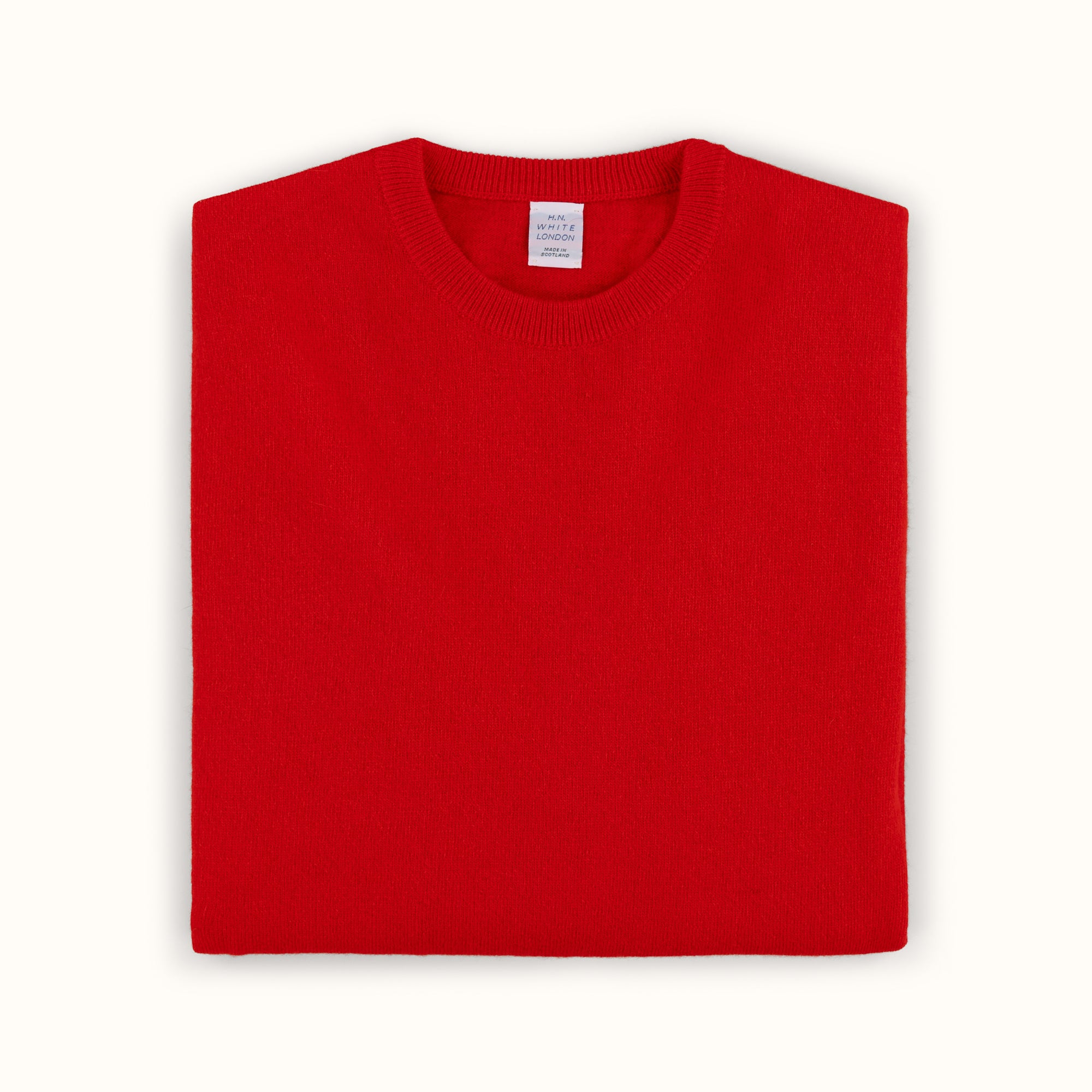 Cardinal Red Merino-Angora Crew Neck Jumper
