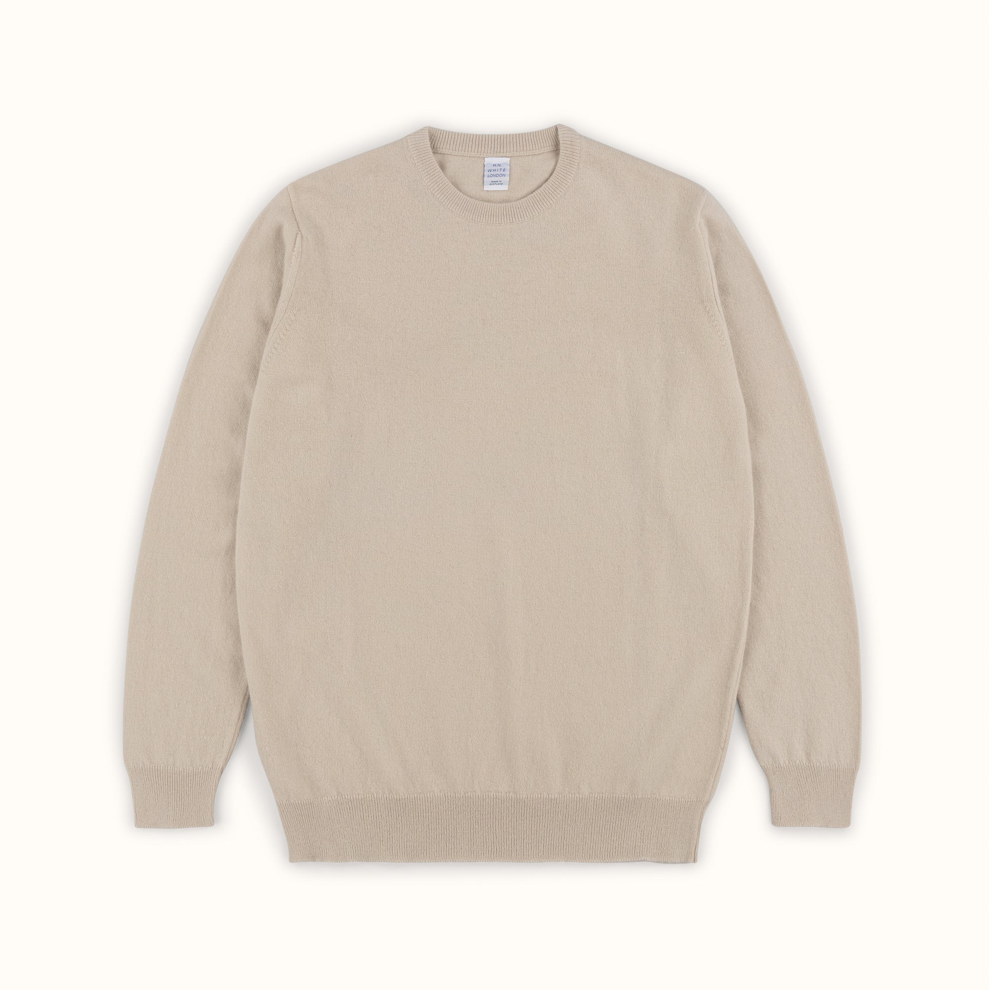 Ecru Merino-Angora Crew Neck Jumper