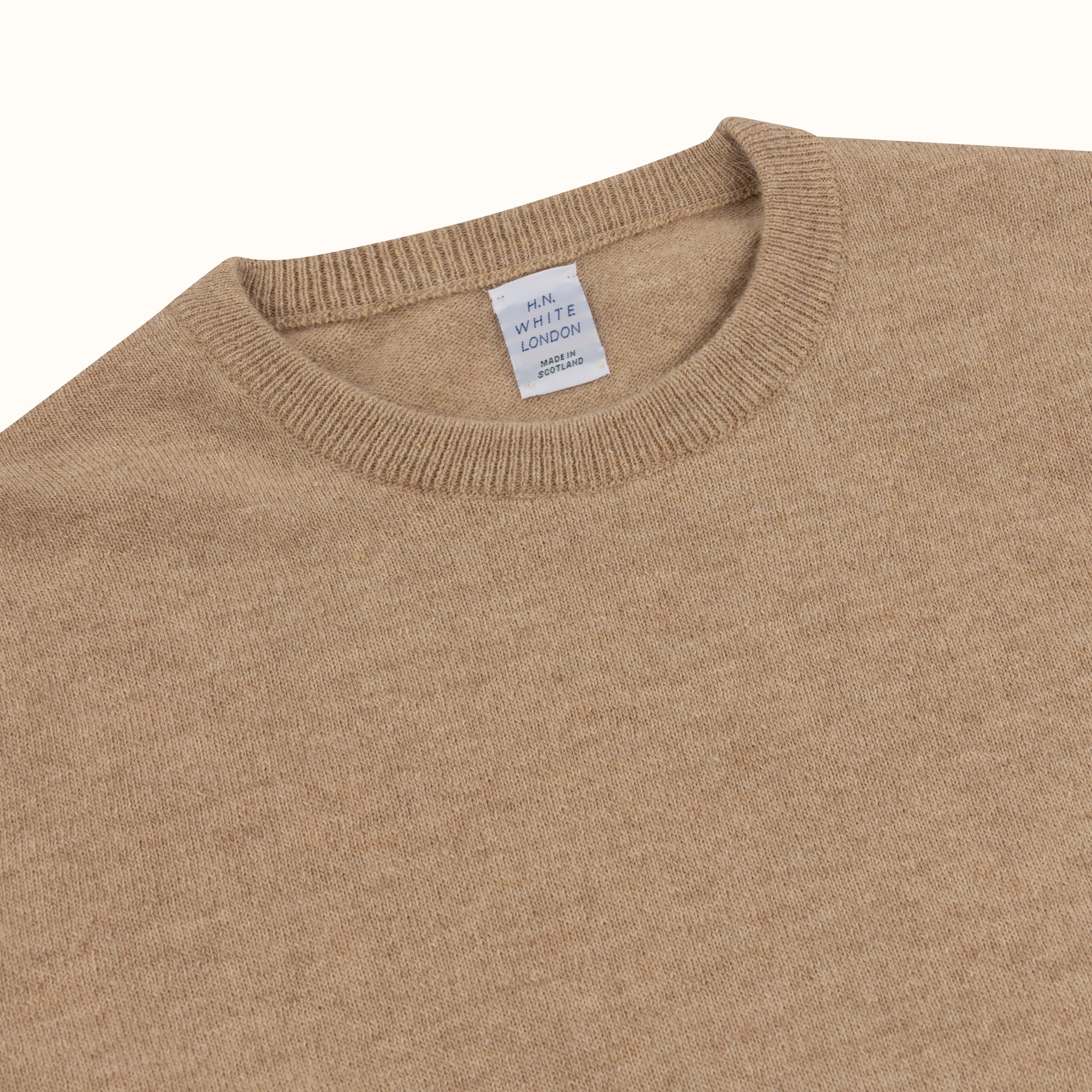 Biscuit Merino-Angora Crew Neck Jumper