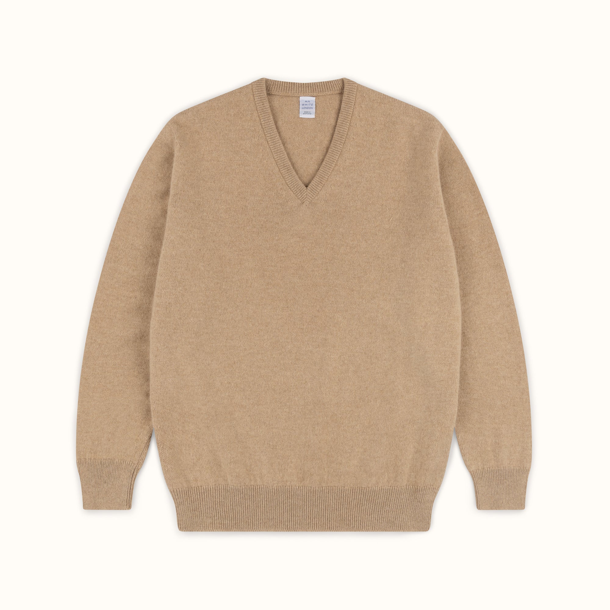 Biscuit Merino-Angora V-Neck Jumper
