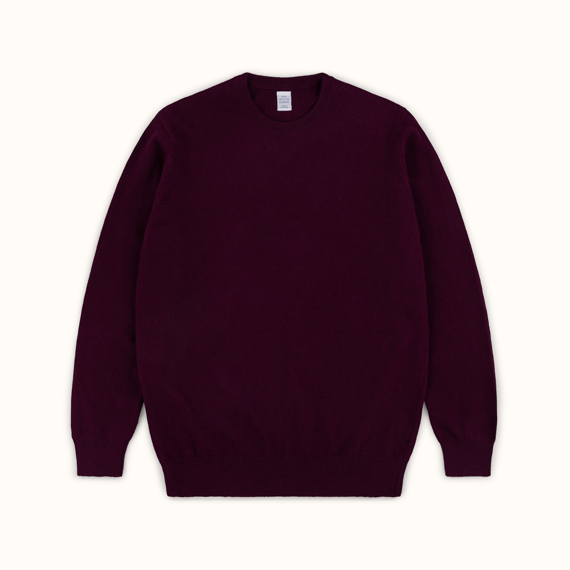 Prune Merino-Angora Crew Neck Jumper
