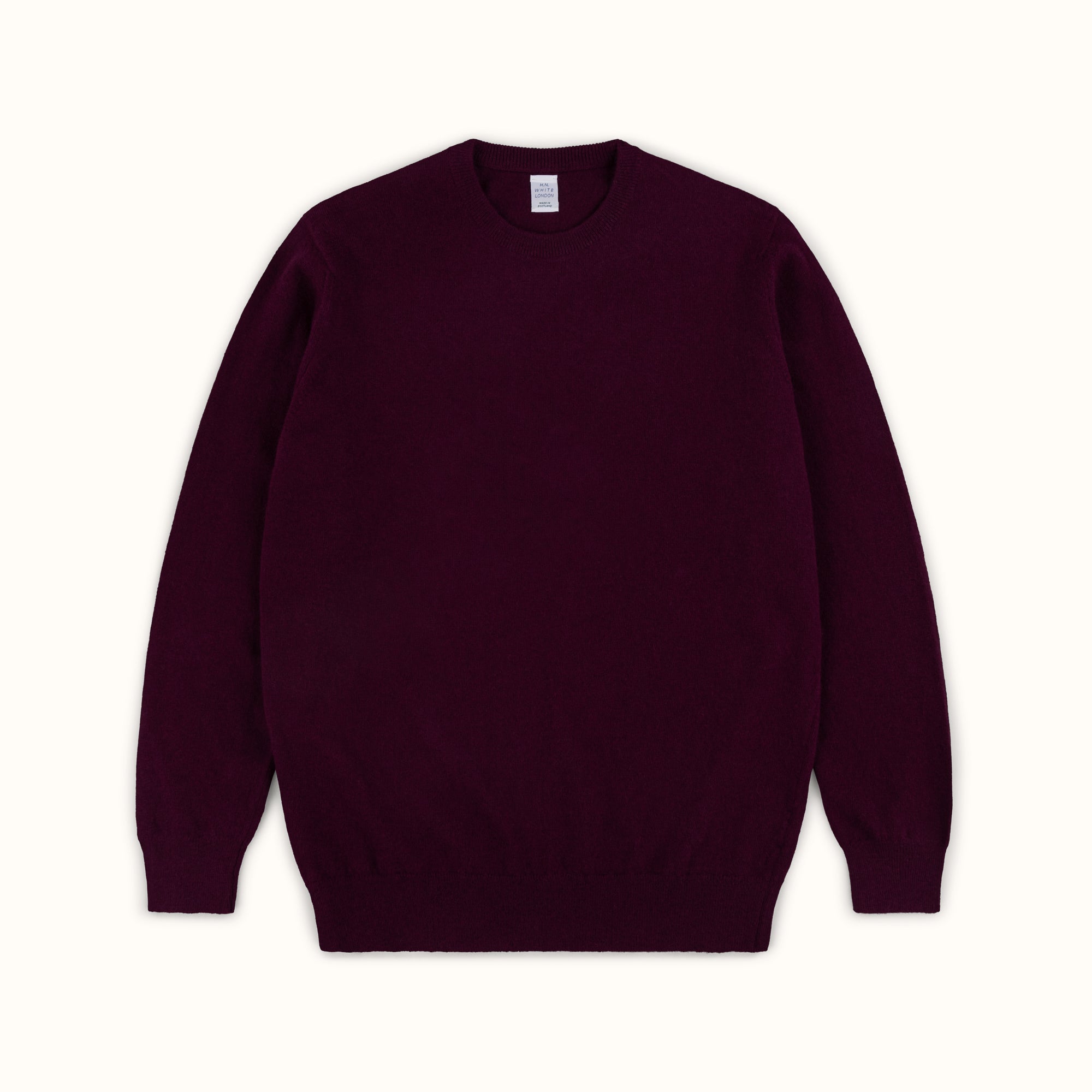 Prune Merino-Angora Crew Neck Jumper