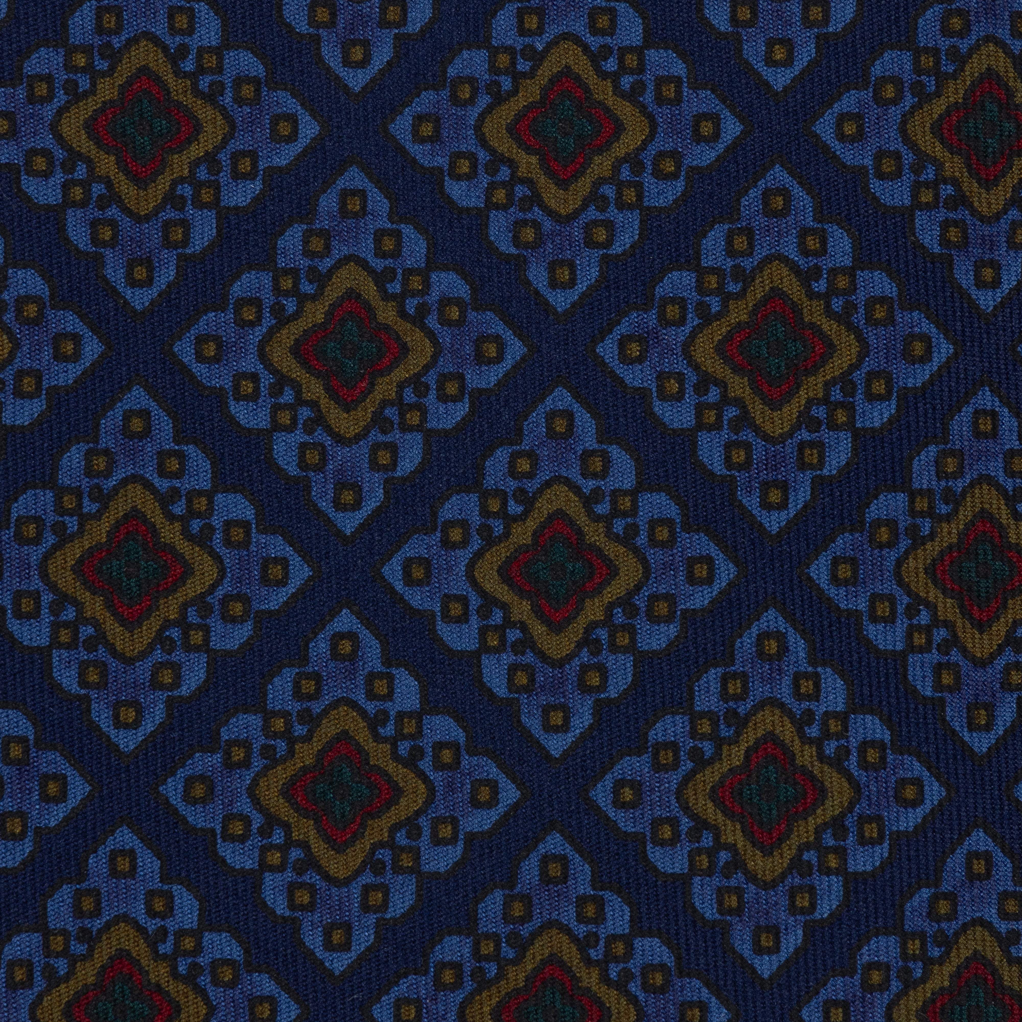 Navy Blue Diamond Madder Silk Tie