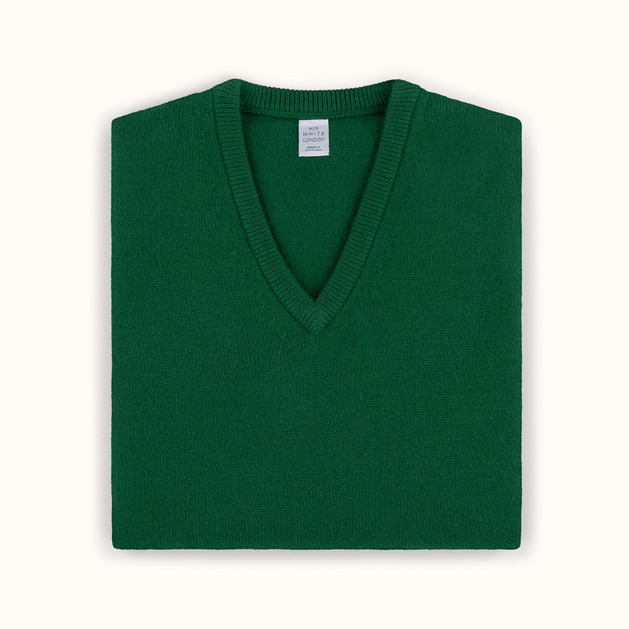 Kelly Green Merino-Angora V-Neck Jumper
