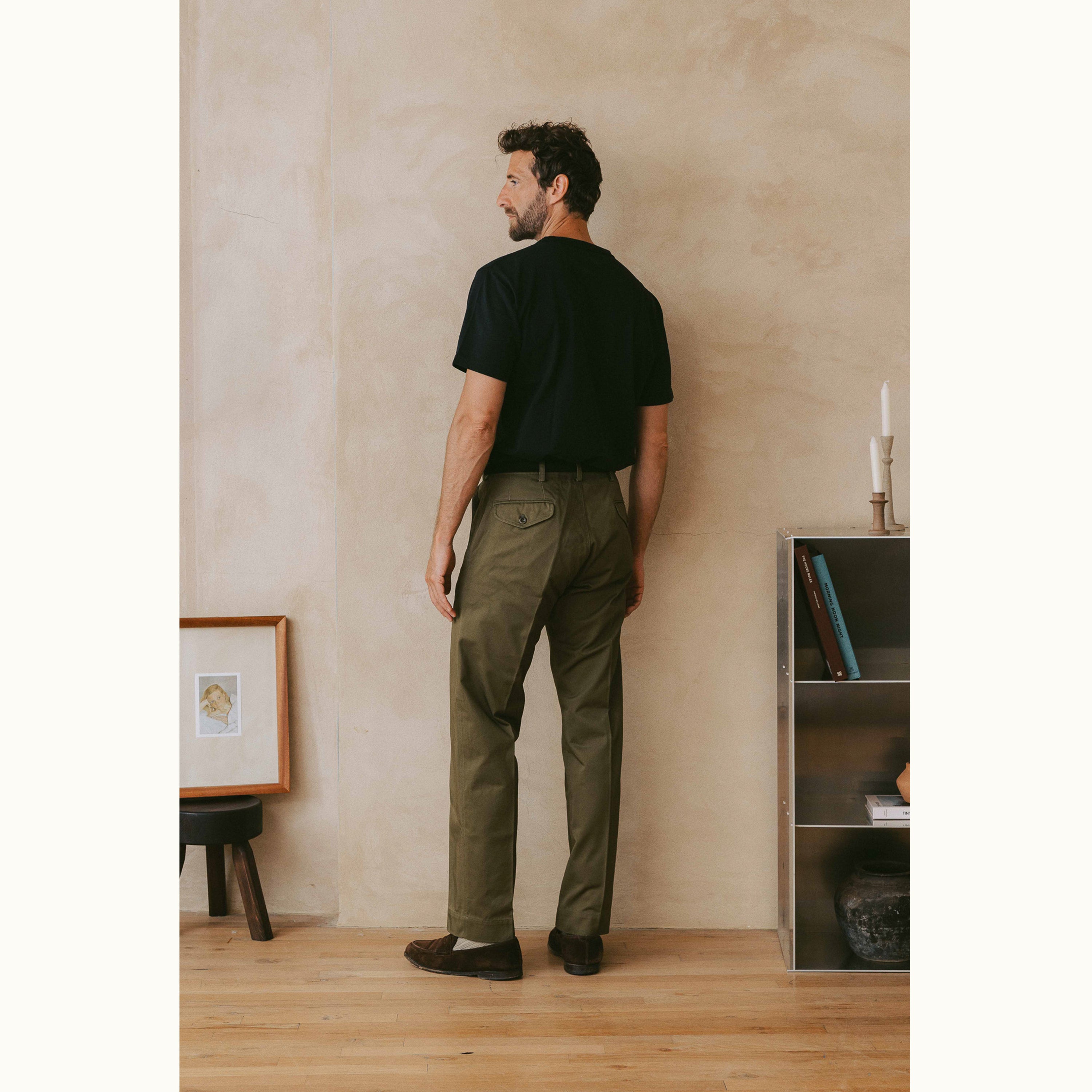 Olive Japanese Cotton Officers Chino
