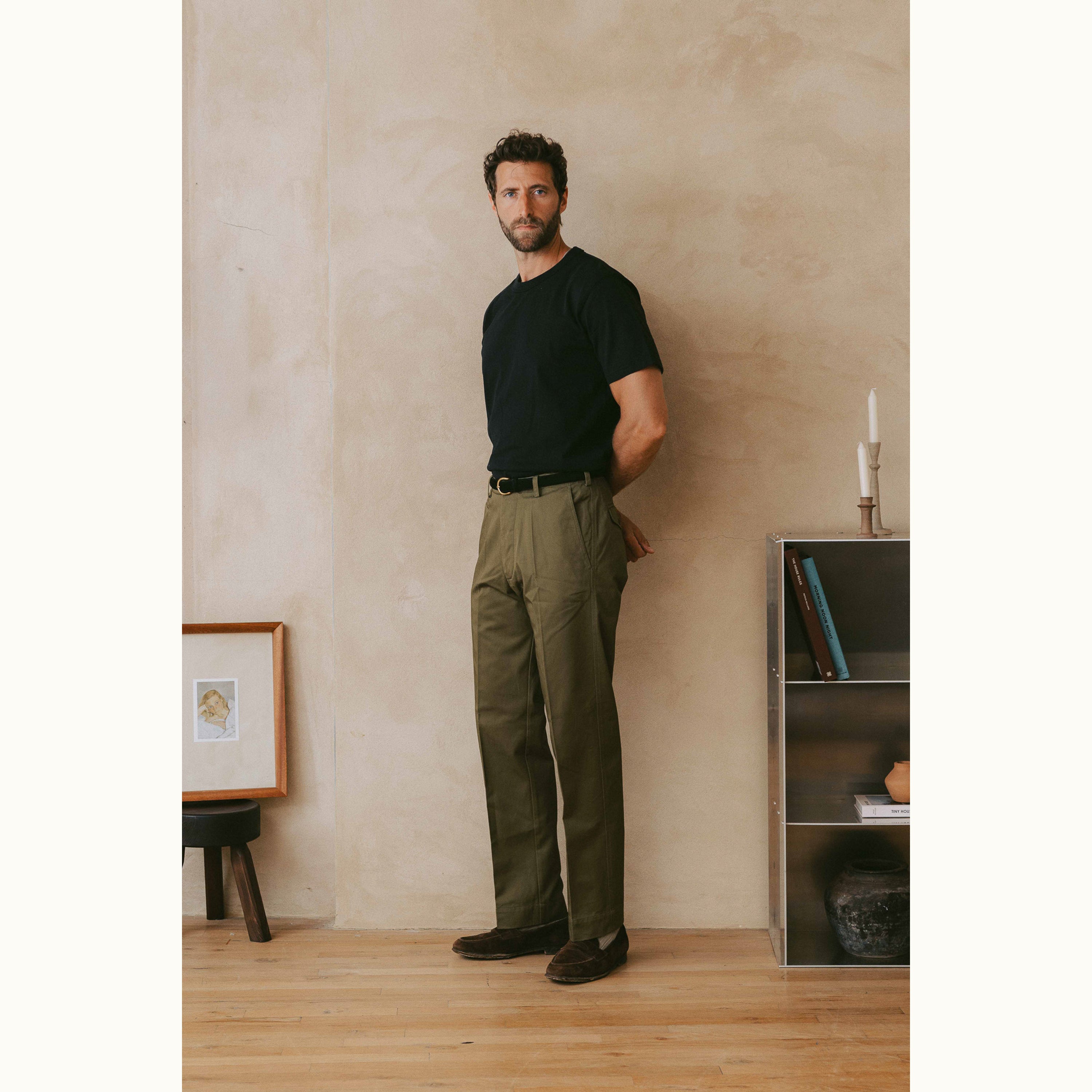 Olive Japanese Cotton Officers Chino