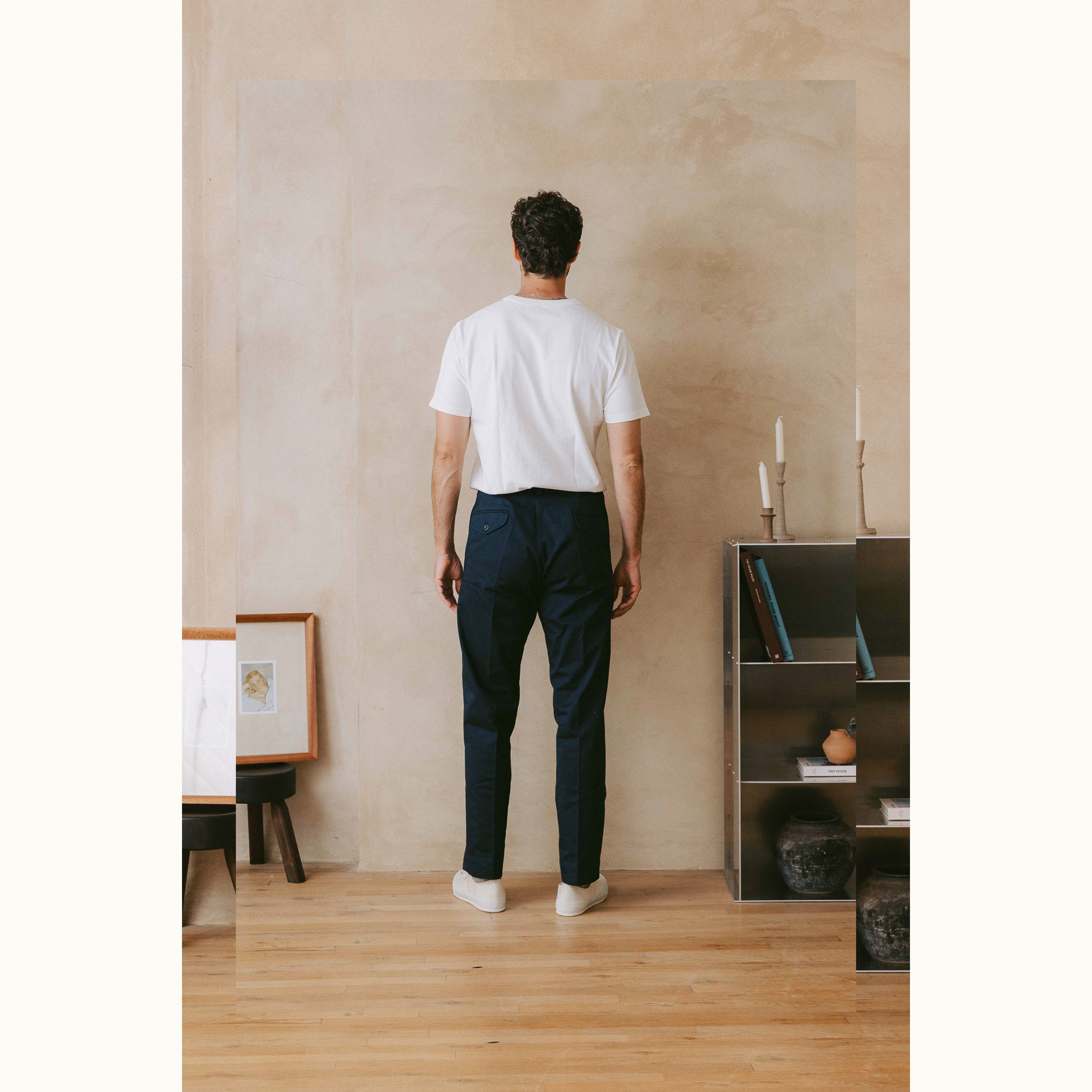 Navy Blue Japanese Cotton Officers Chino