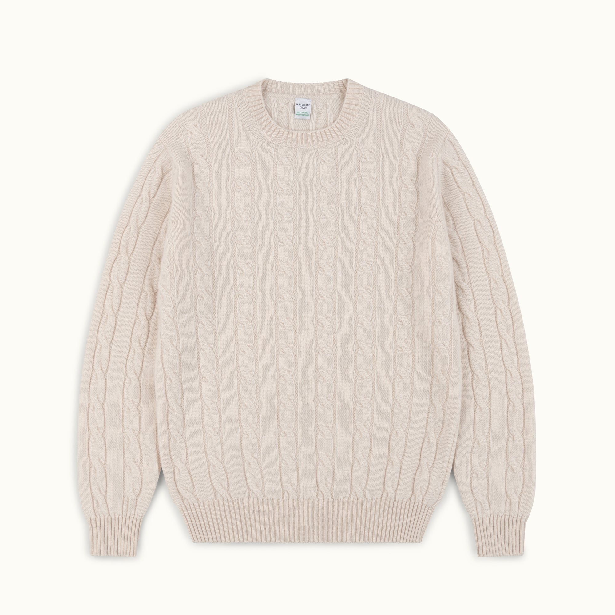 Ecru Cable Knit Cashmere Jumper