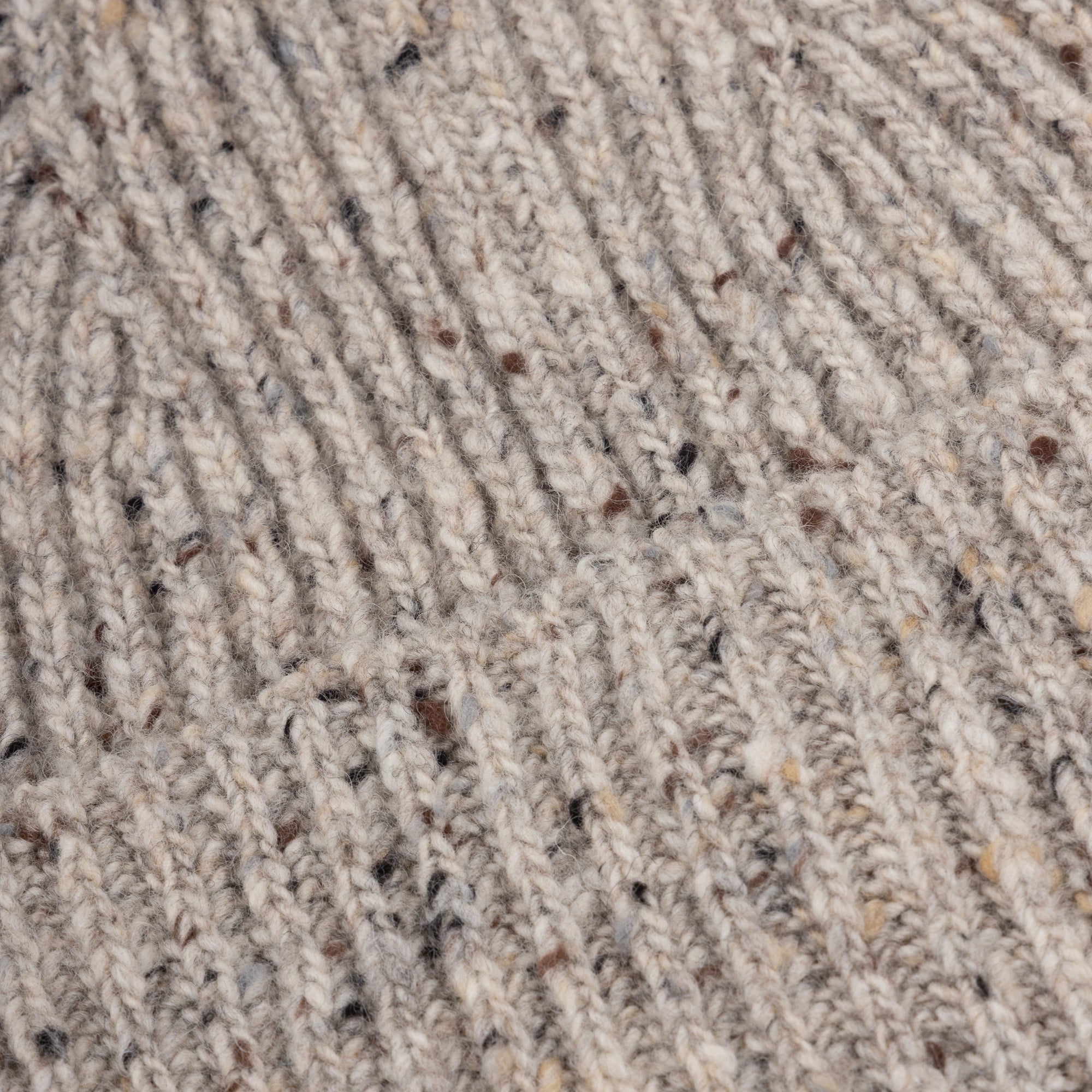 Natural Merino Donegal Knitted Hat