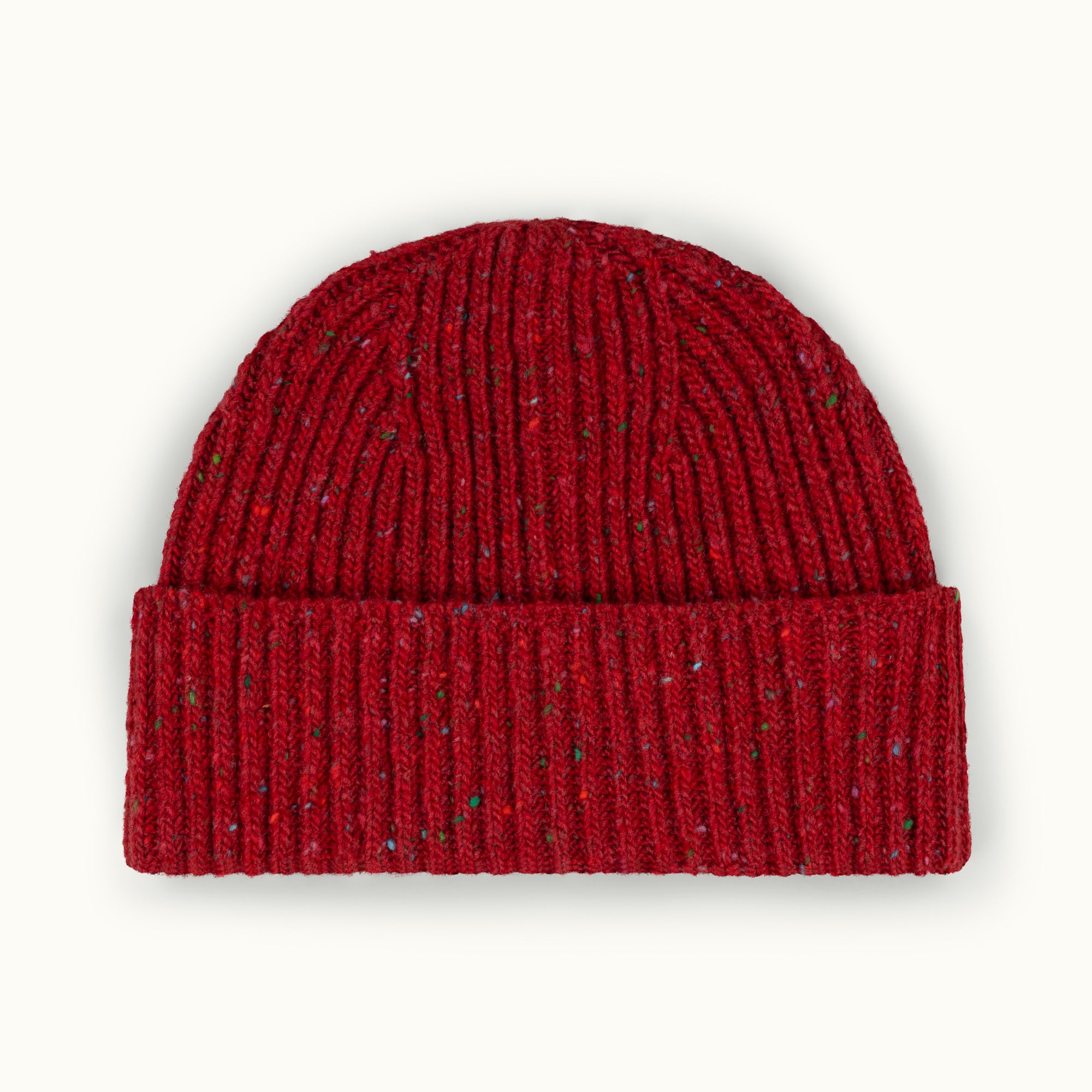 Red Merino Donegal Knitted Hat