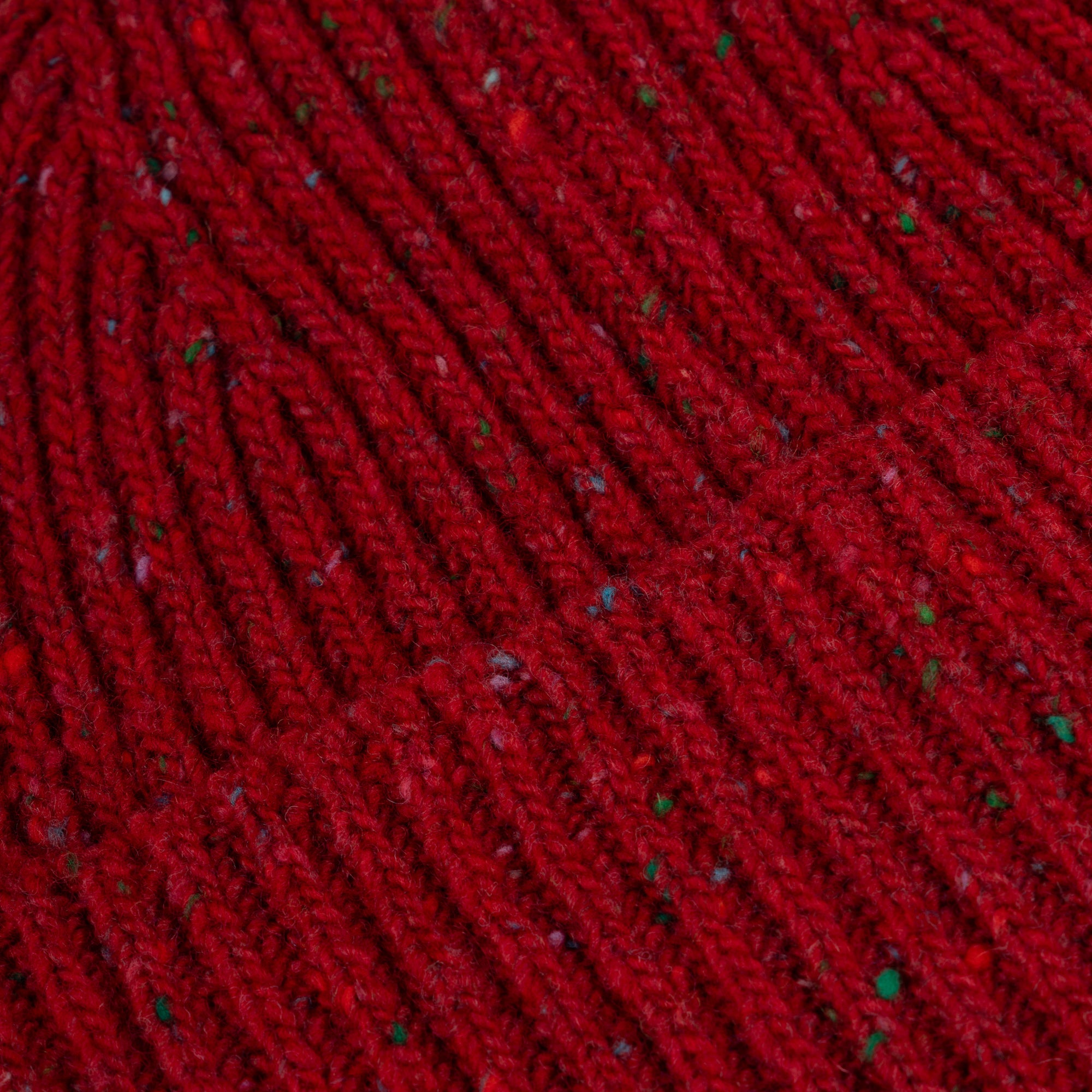 Red Merino Donegal Knitted Hat