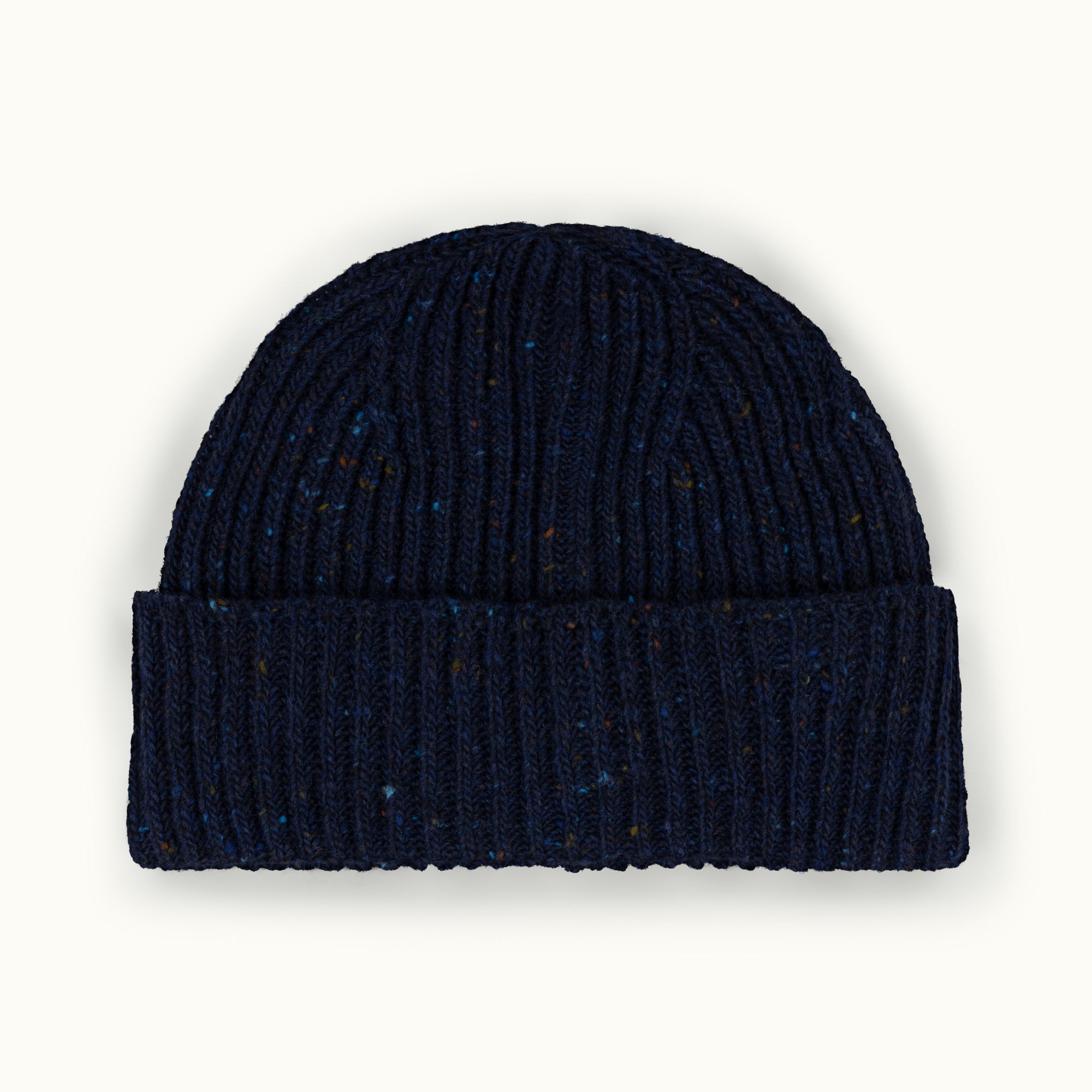 Navy Blue Merino Donegal Knitted Hat