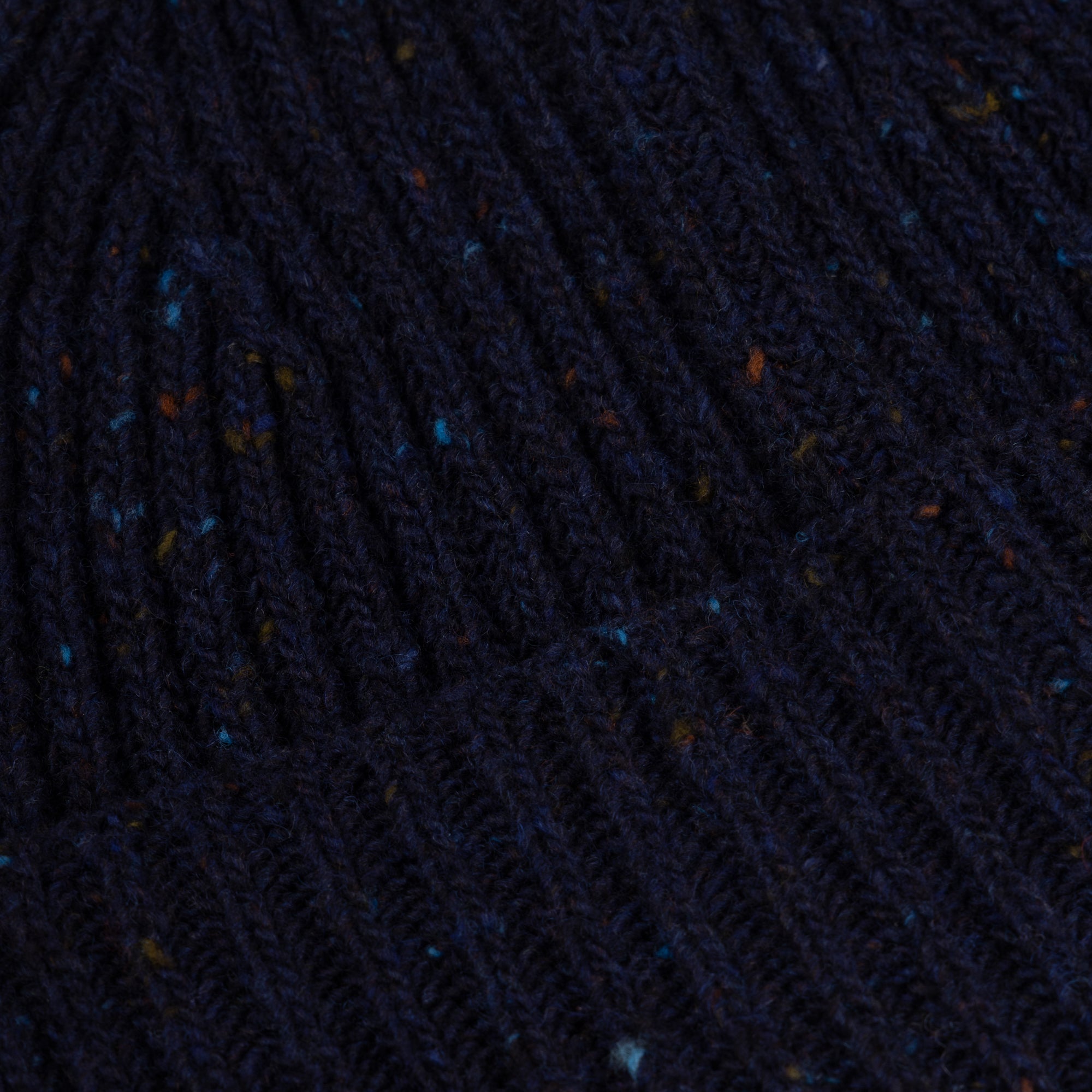 Navy Blue Merino Donegal Knitted Hat