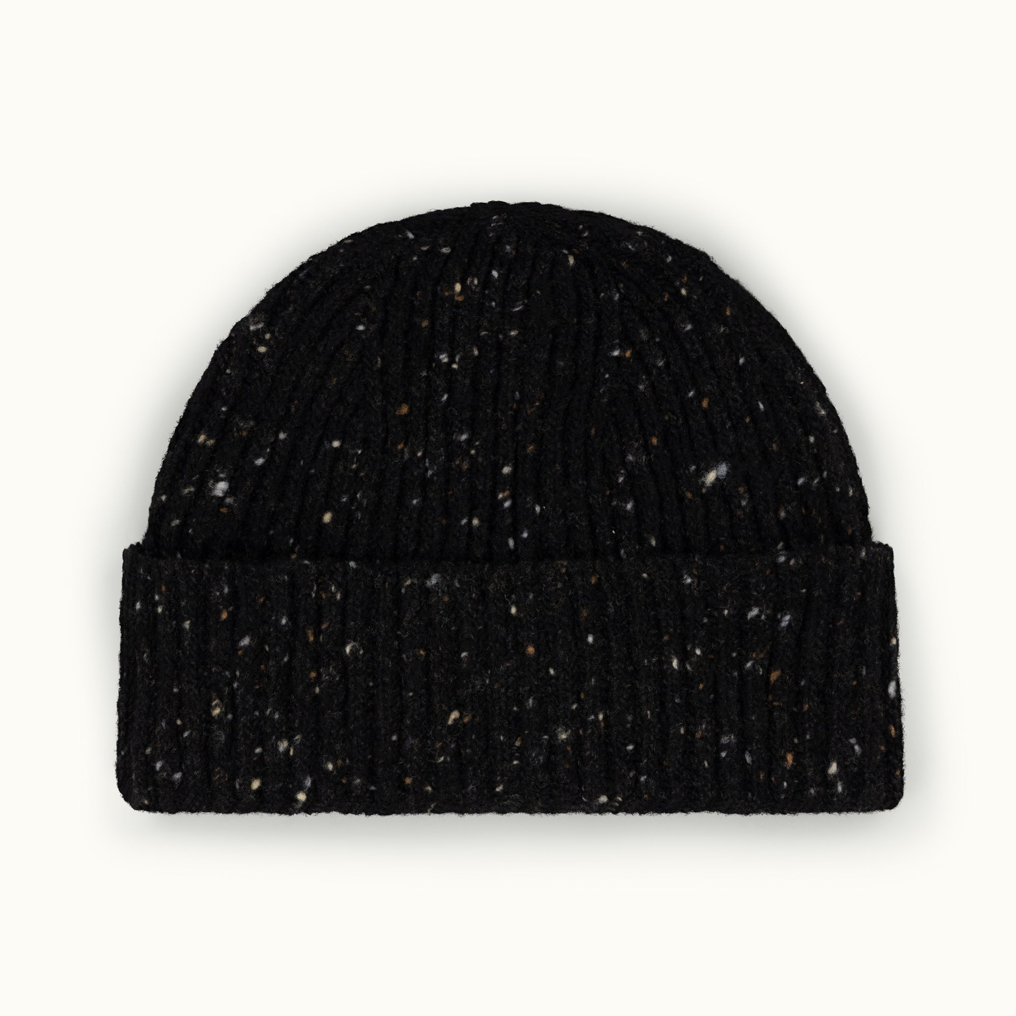 Black Merino Donegal Knitted Hat