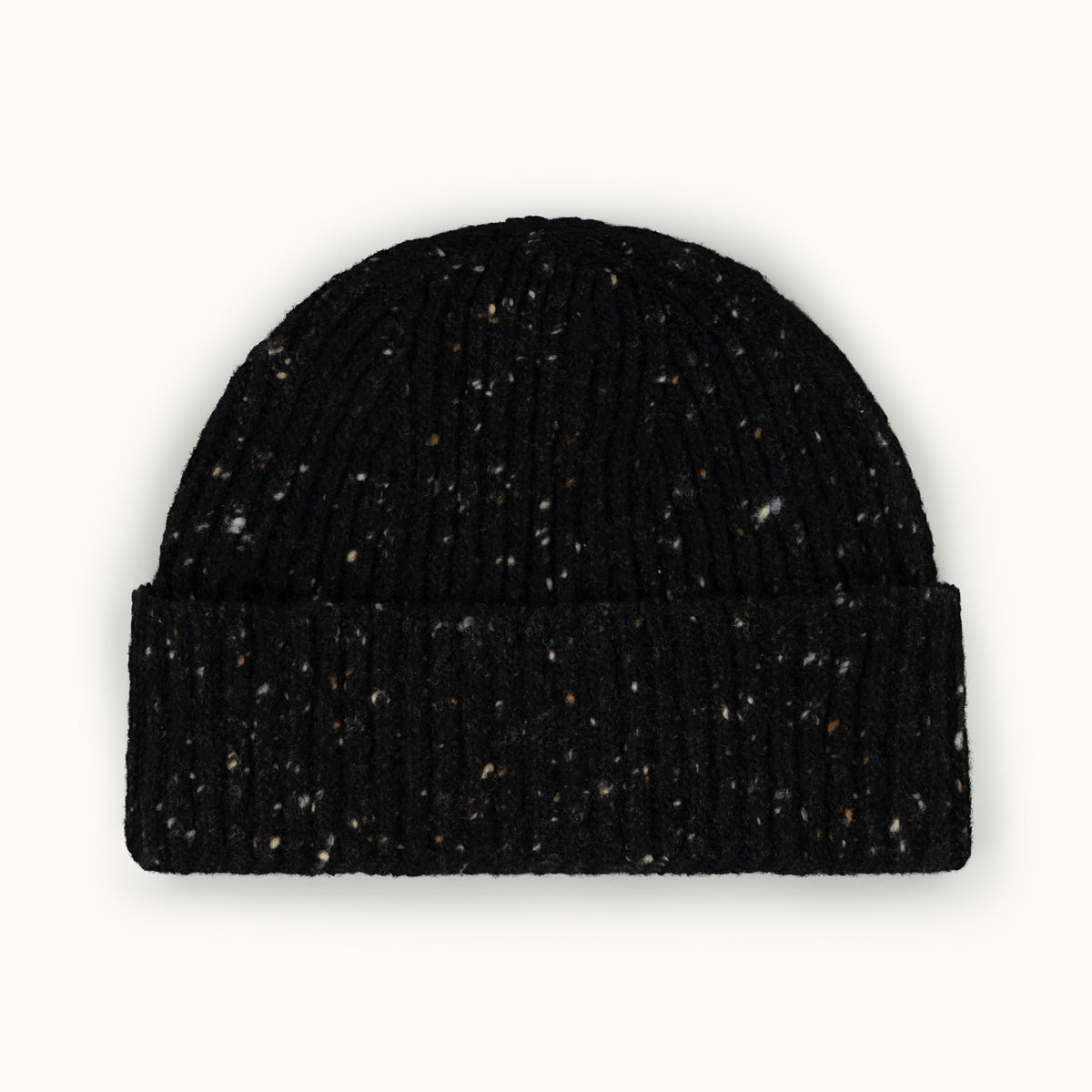 Black Merino Donegal Knitted Hat