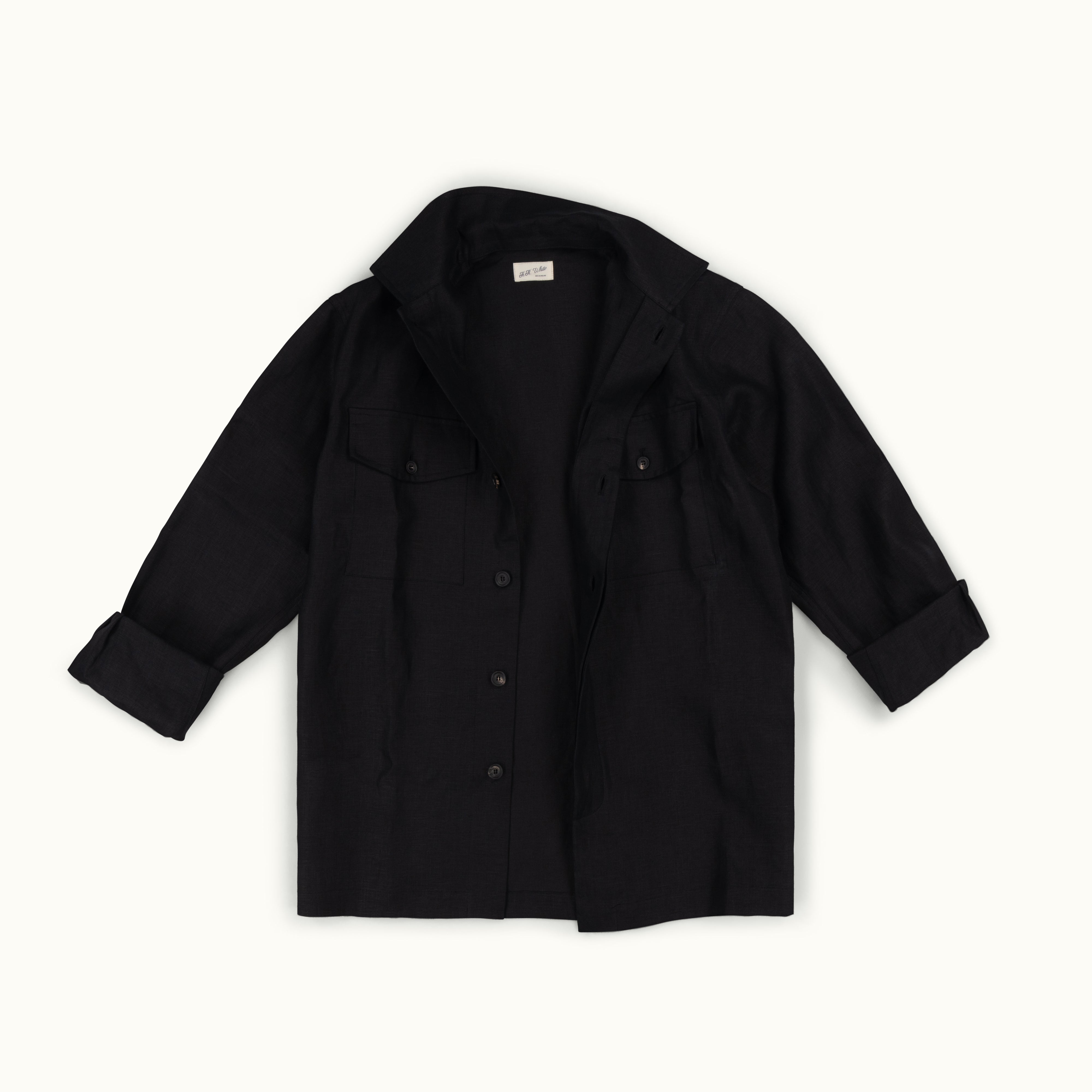Black Irish Linen Field Shirt