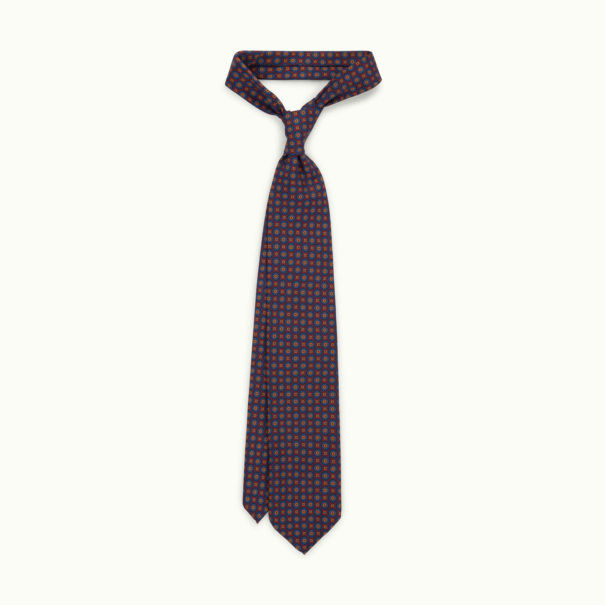 Burgundy Medallion Heritage Madder Silk Tie