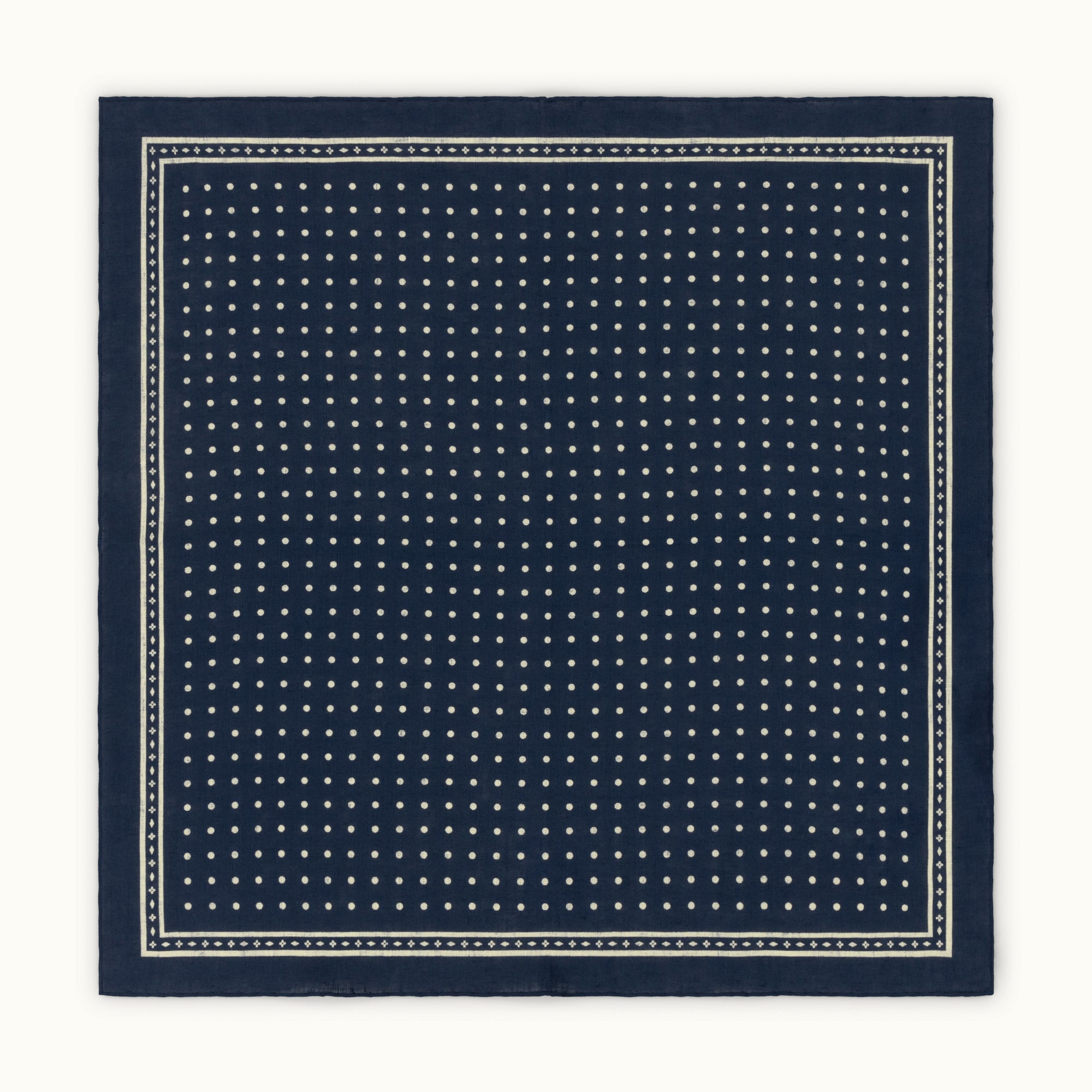 Navy Blue Spotted Linen Neckerchief