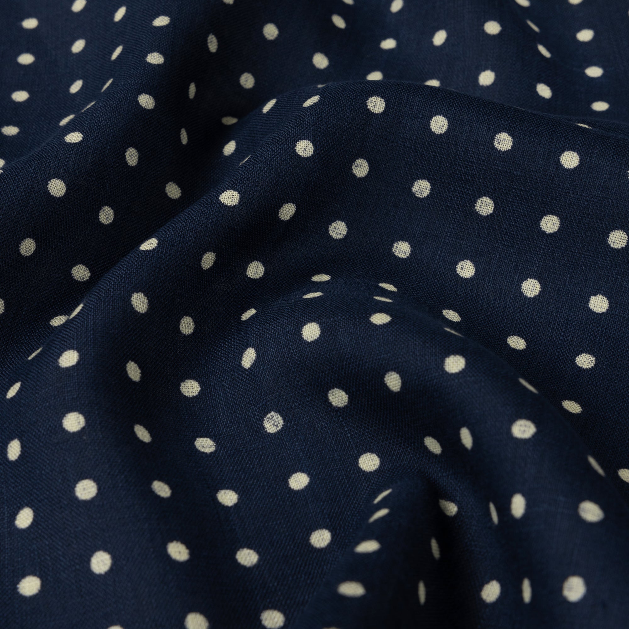 Navy Blue Spotted Linen Neckerchief