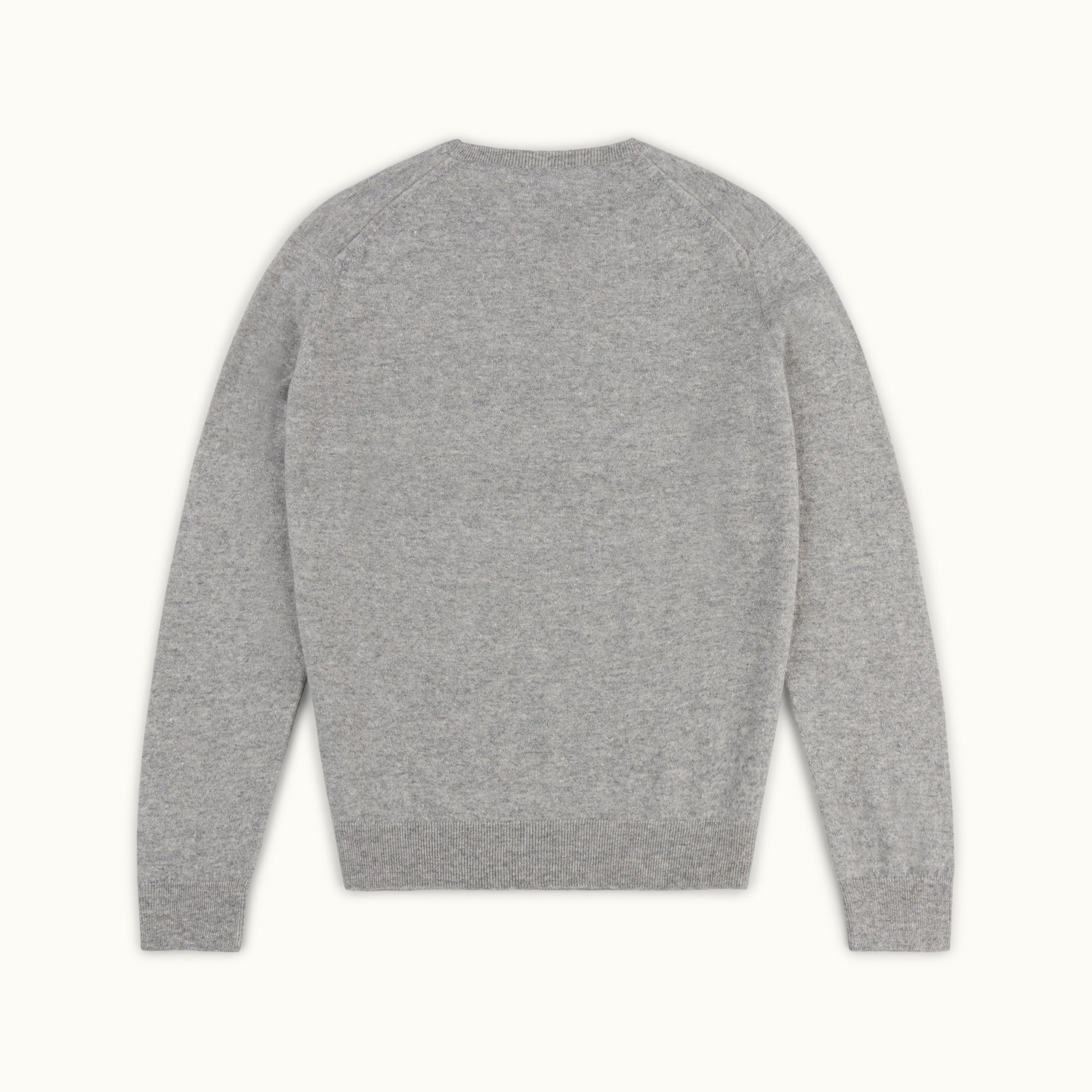 Grey Cashmere-Linen Crew Neck Jumper