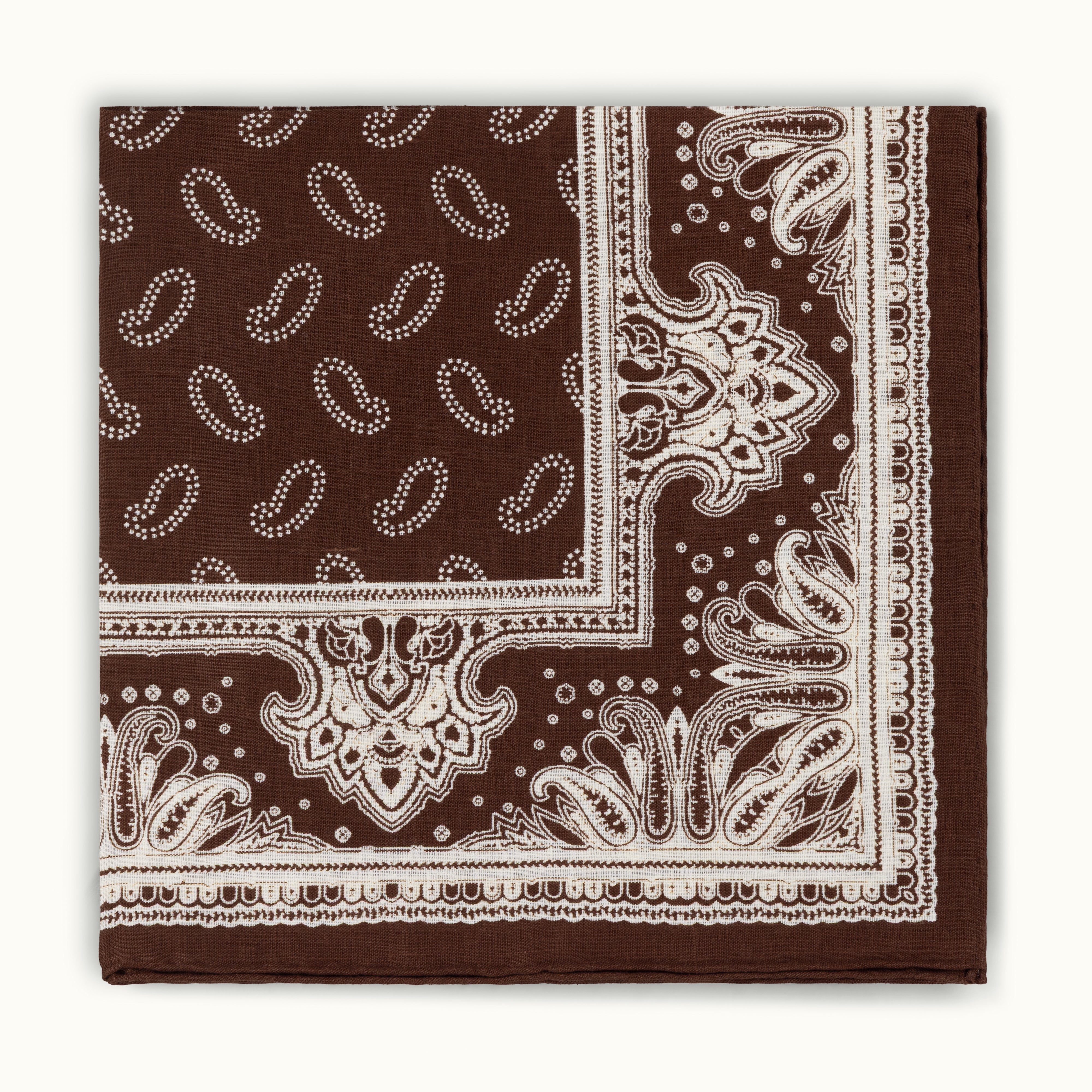 Brown Paisley Linen Neckerchief