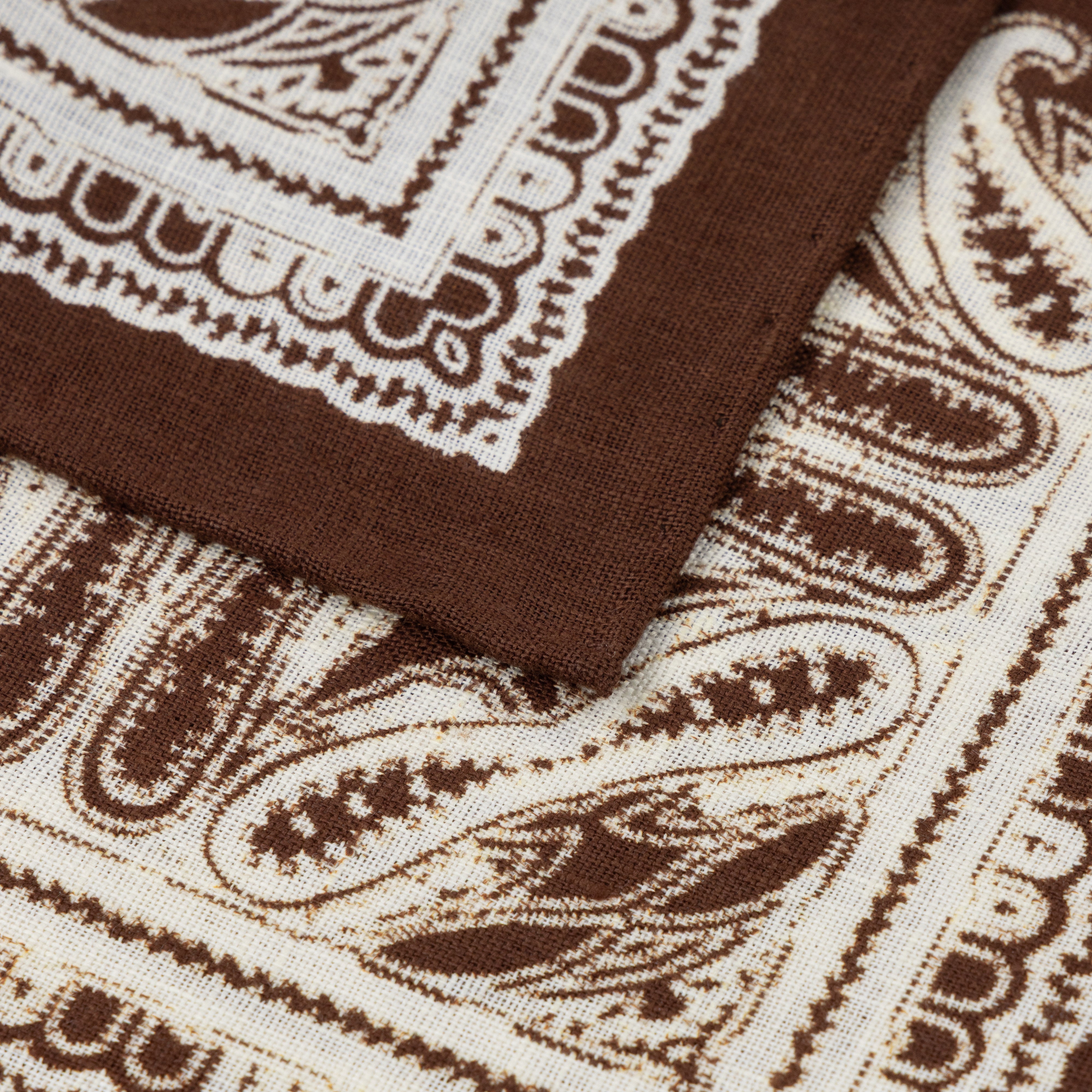 Brown Paisley Linen Neckerchief