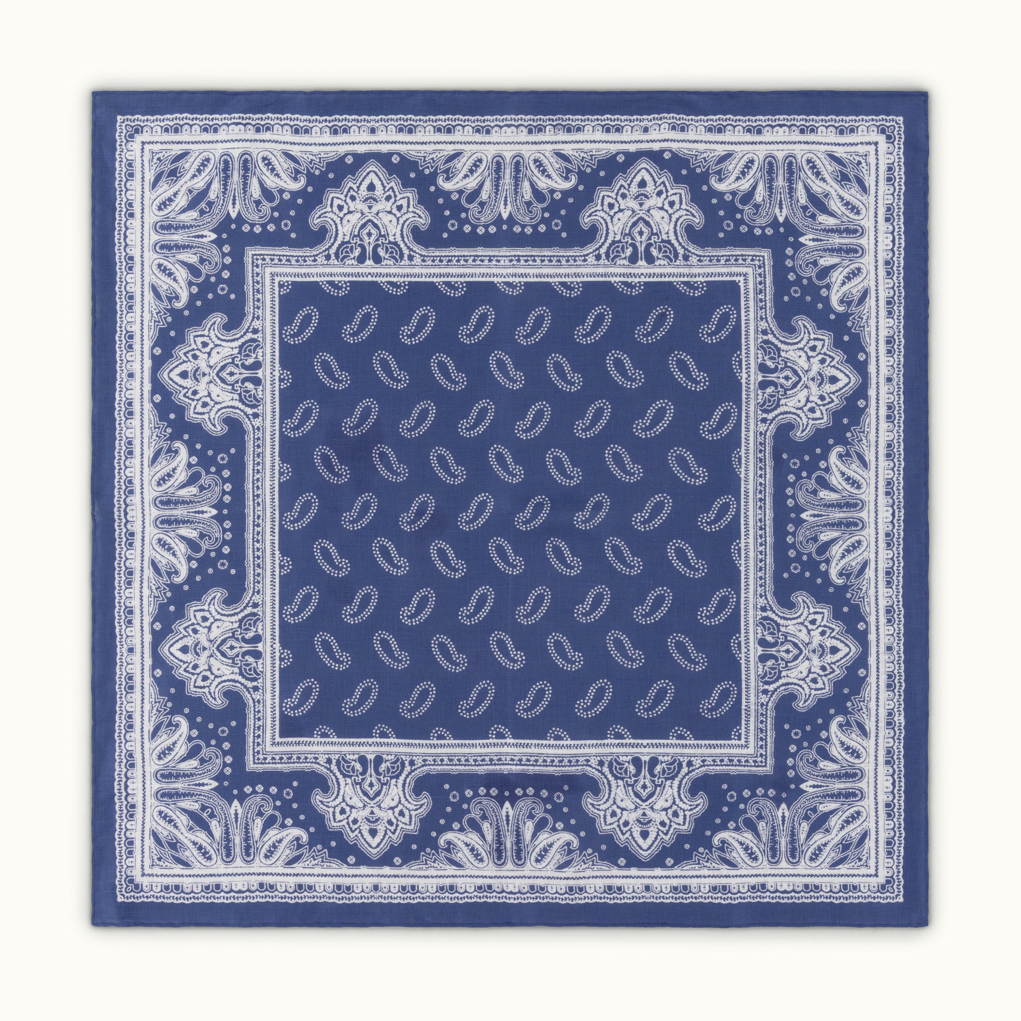 RAF Blue Paisley Linen Neckerchief