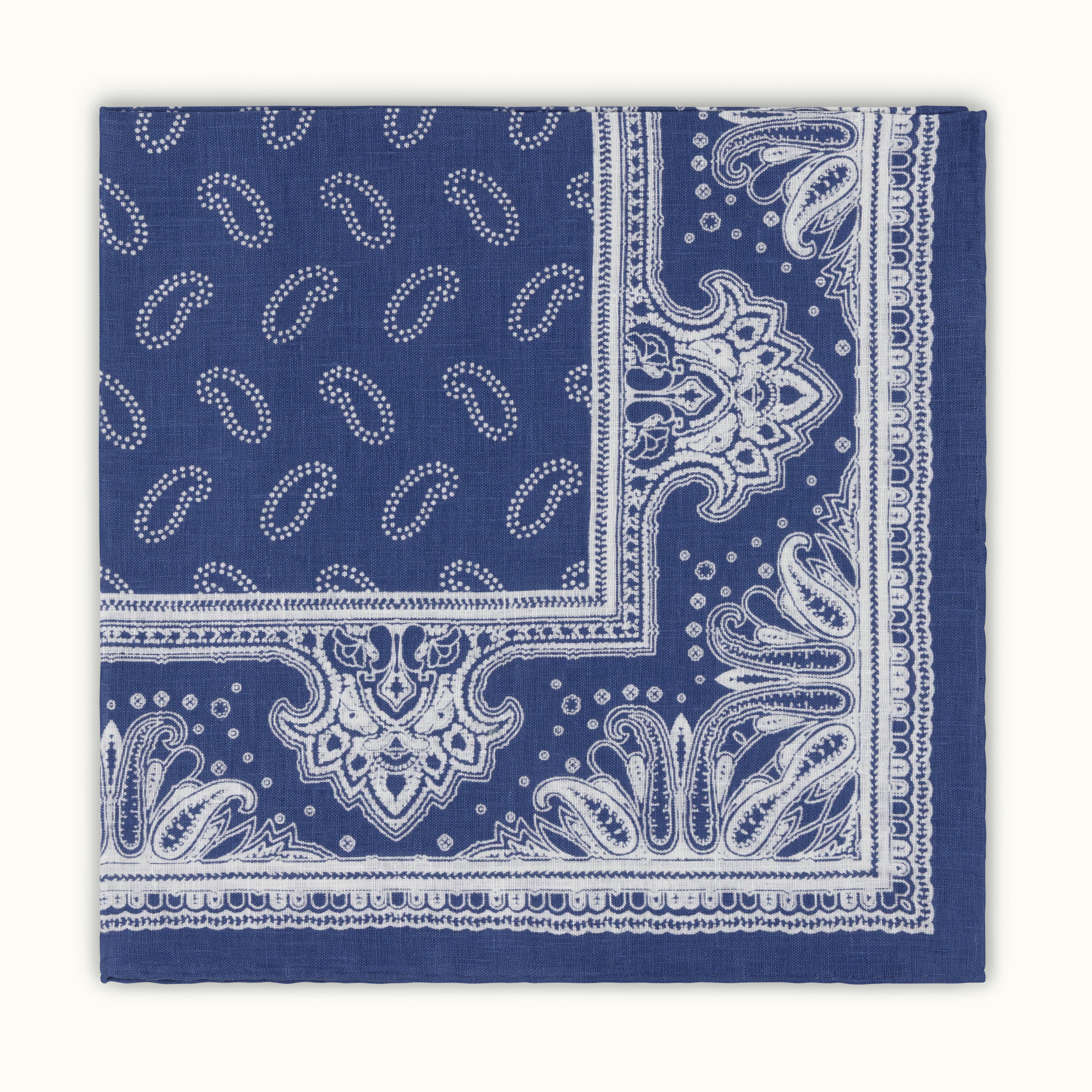 RAF Blue Paisley Linen Neckerchief