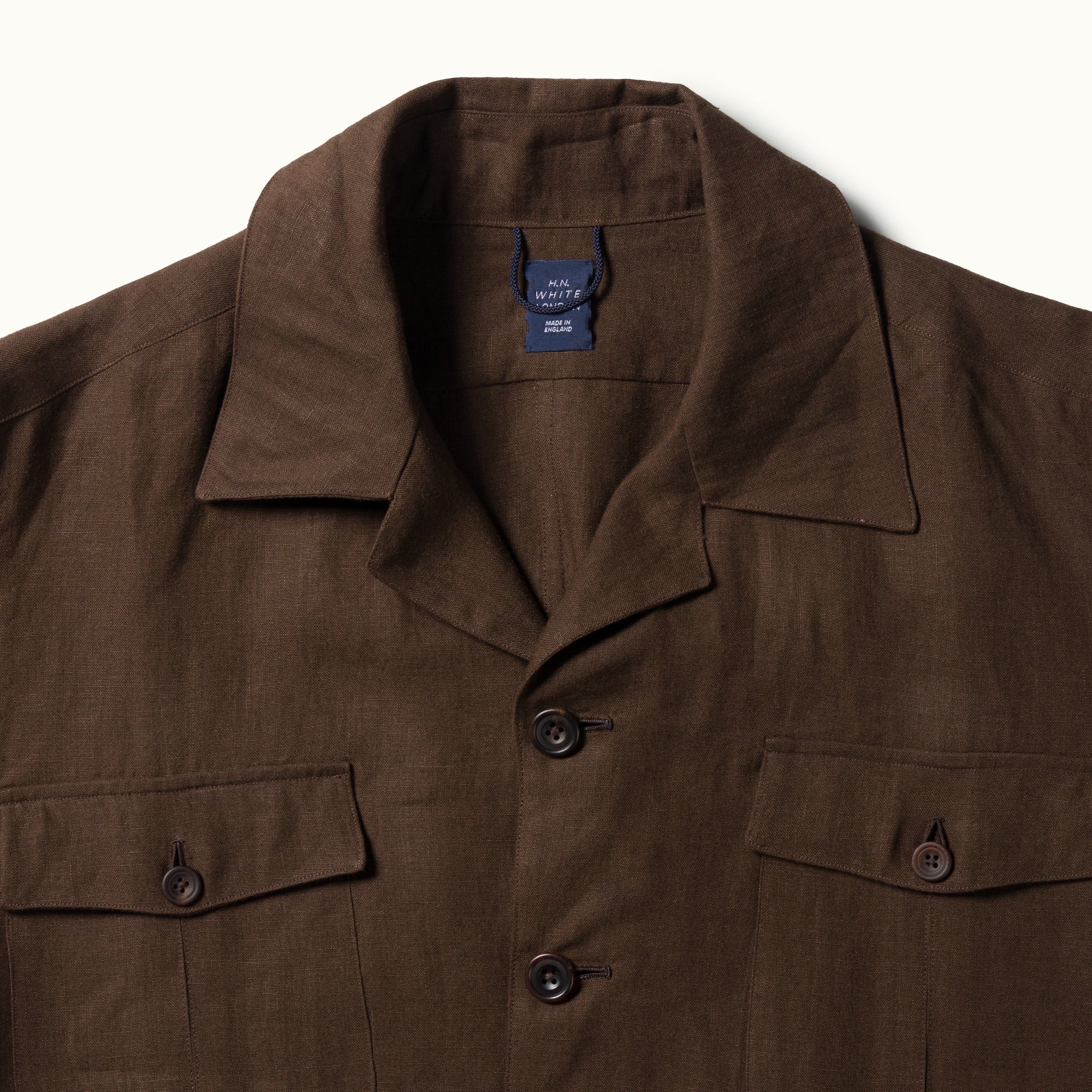 Dark Brown Linen Safari Jacket