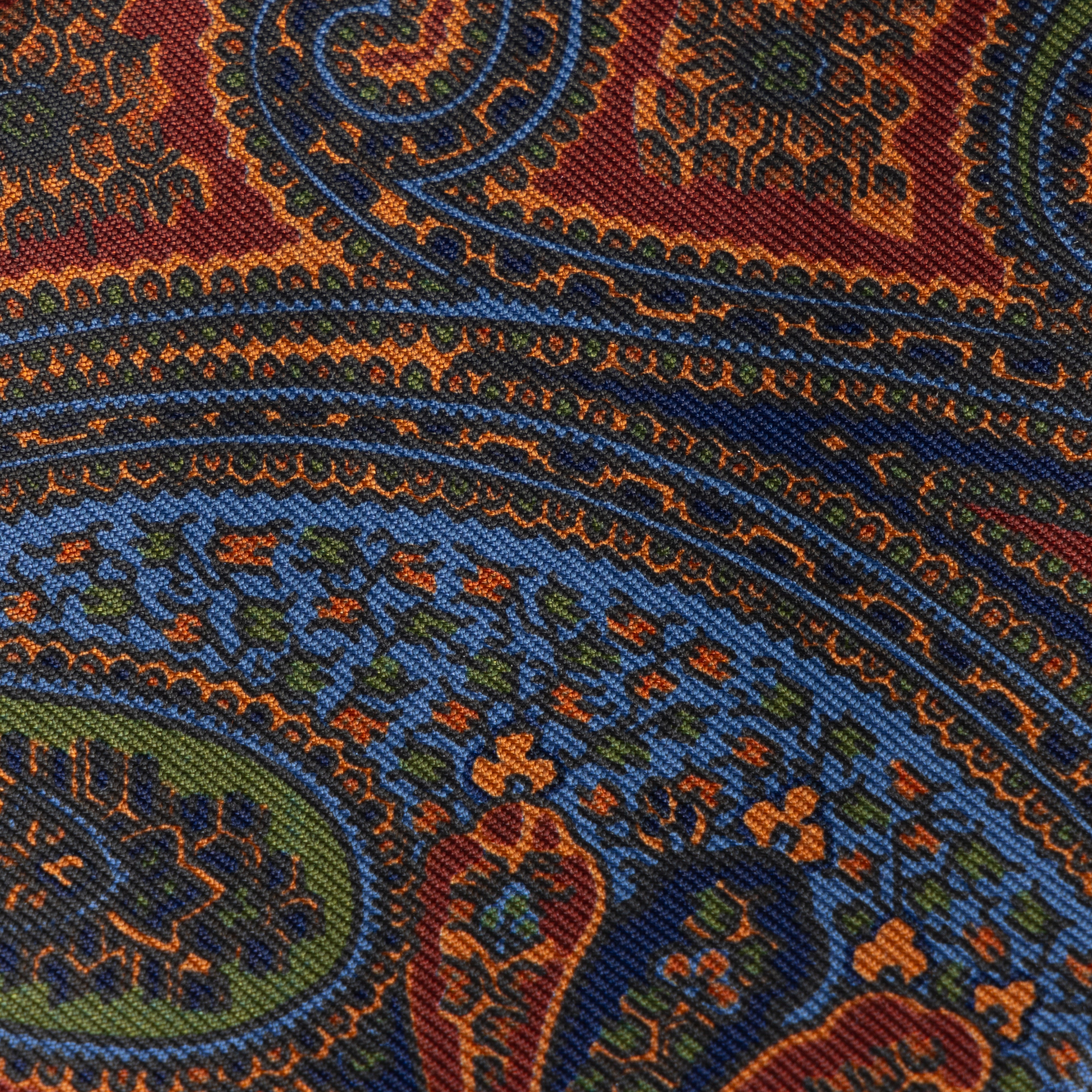 Navy & Burgundy Exploded Paisley Madder Silk Tie