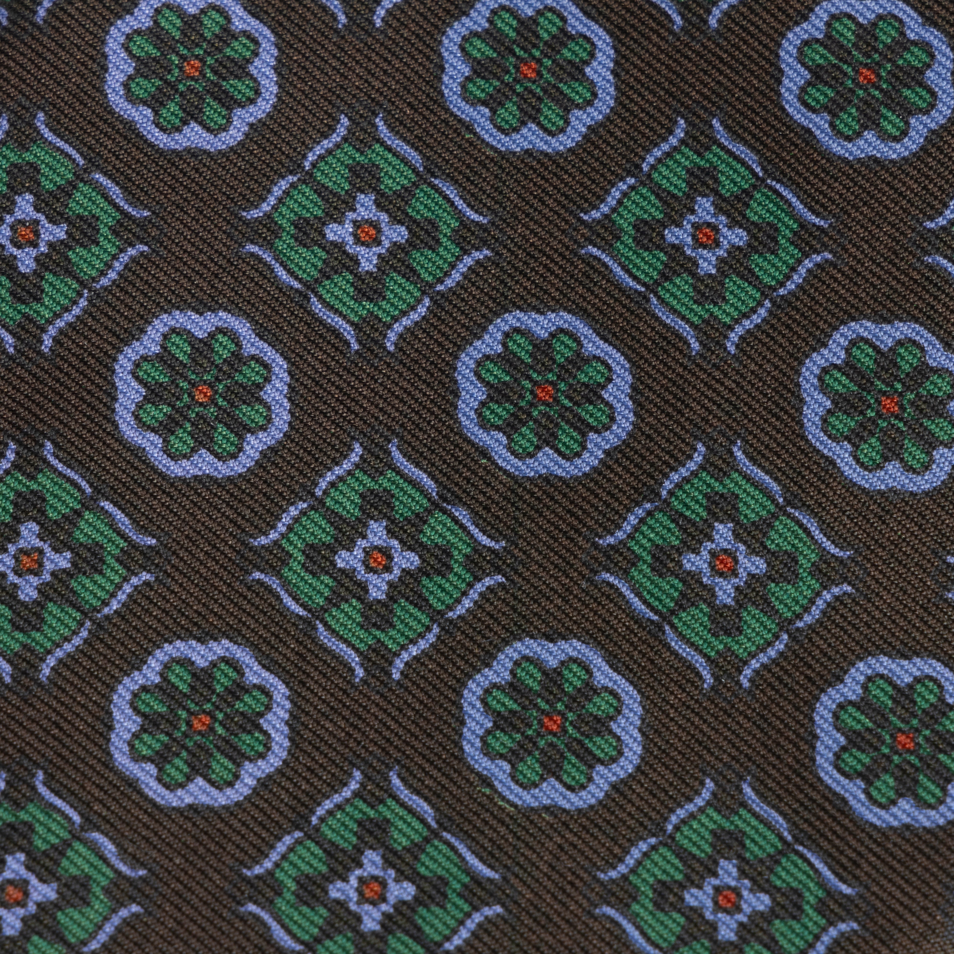 Brown Medallion Madder Silk Tie