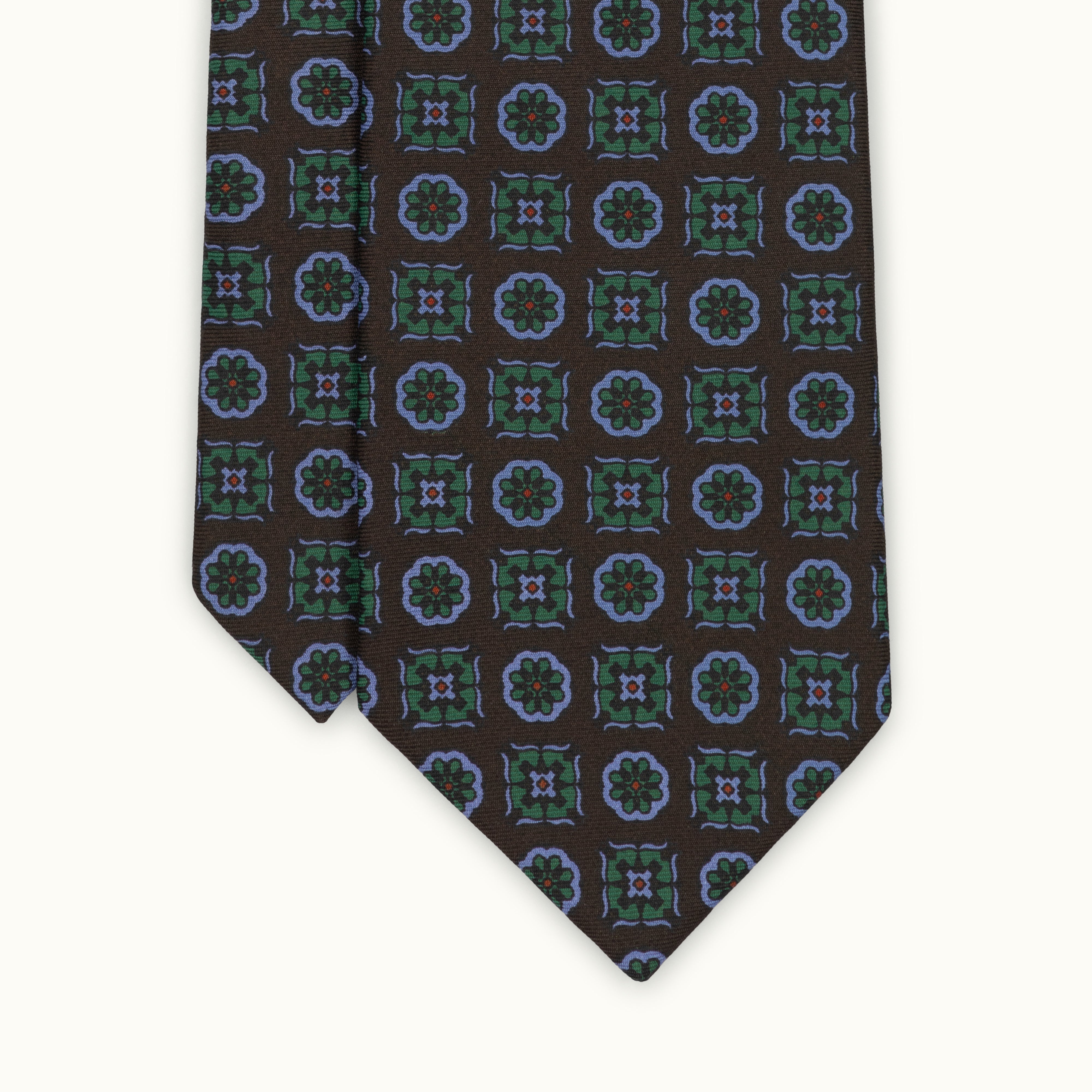 Brown Medallion Madder Silk Tie