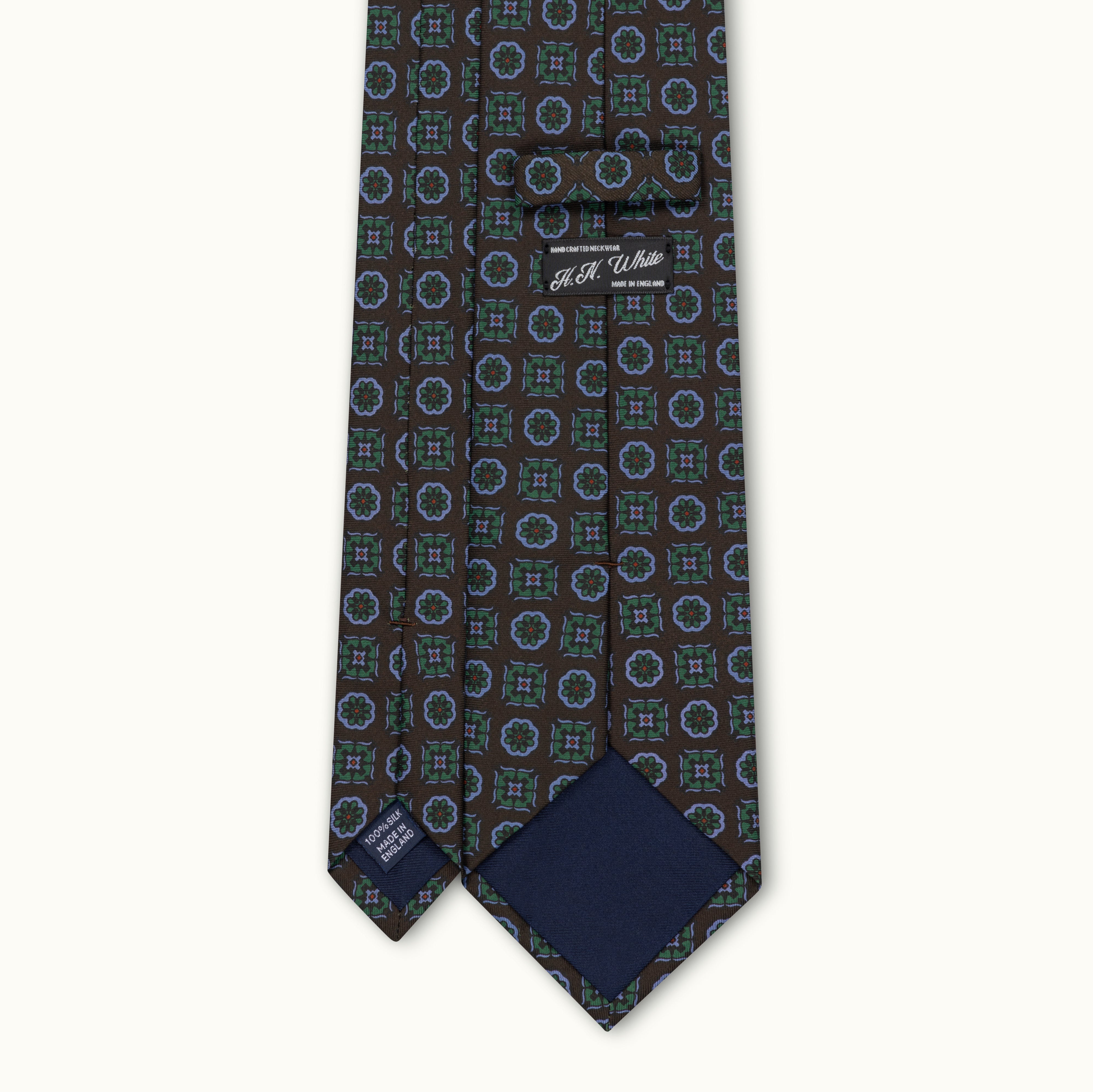 Brown Medallion Madder Silk Tie