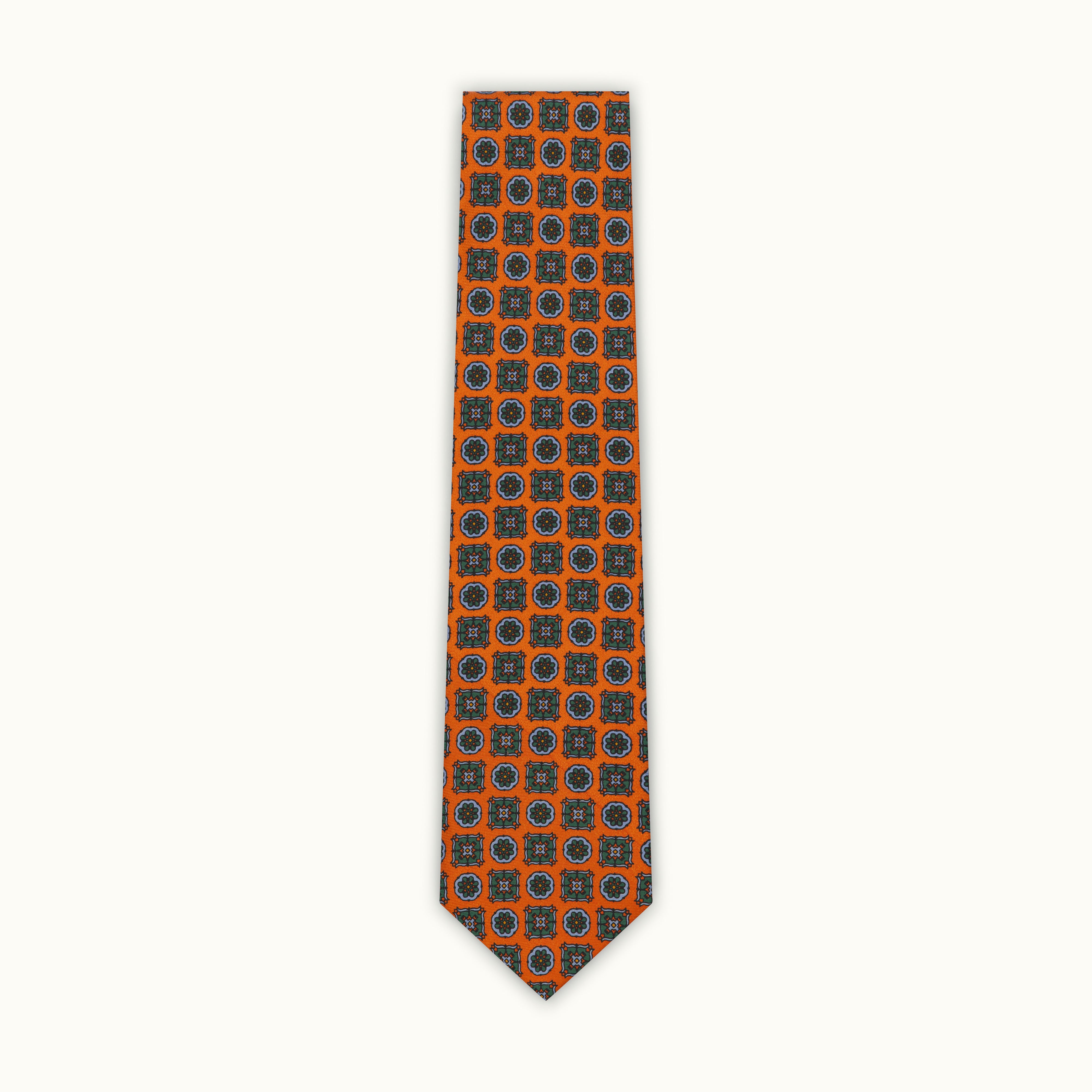 Rust Medallion Madder Silk Tie
