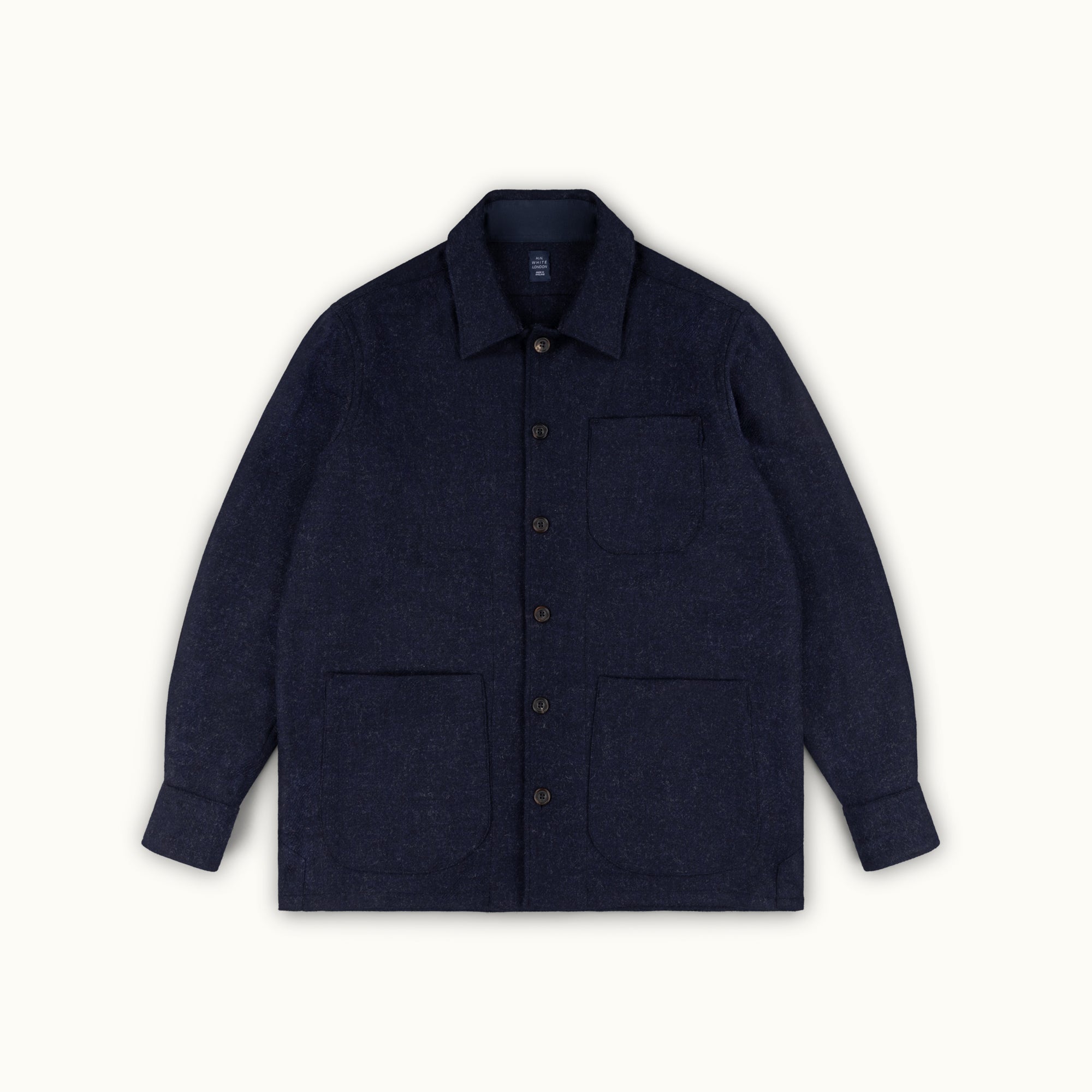 Navy Blue Shetland Tweed Chore Jacket