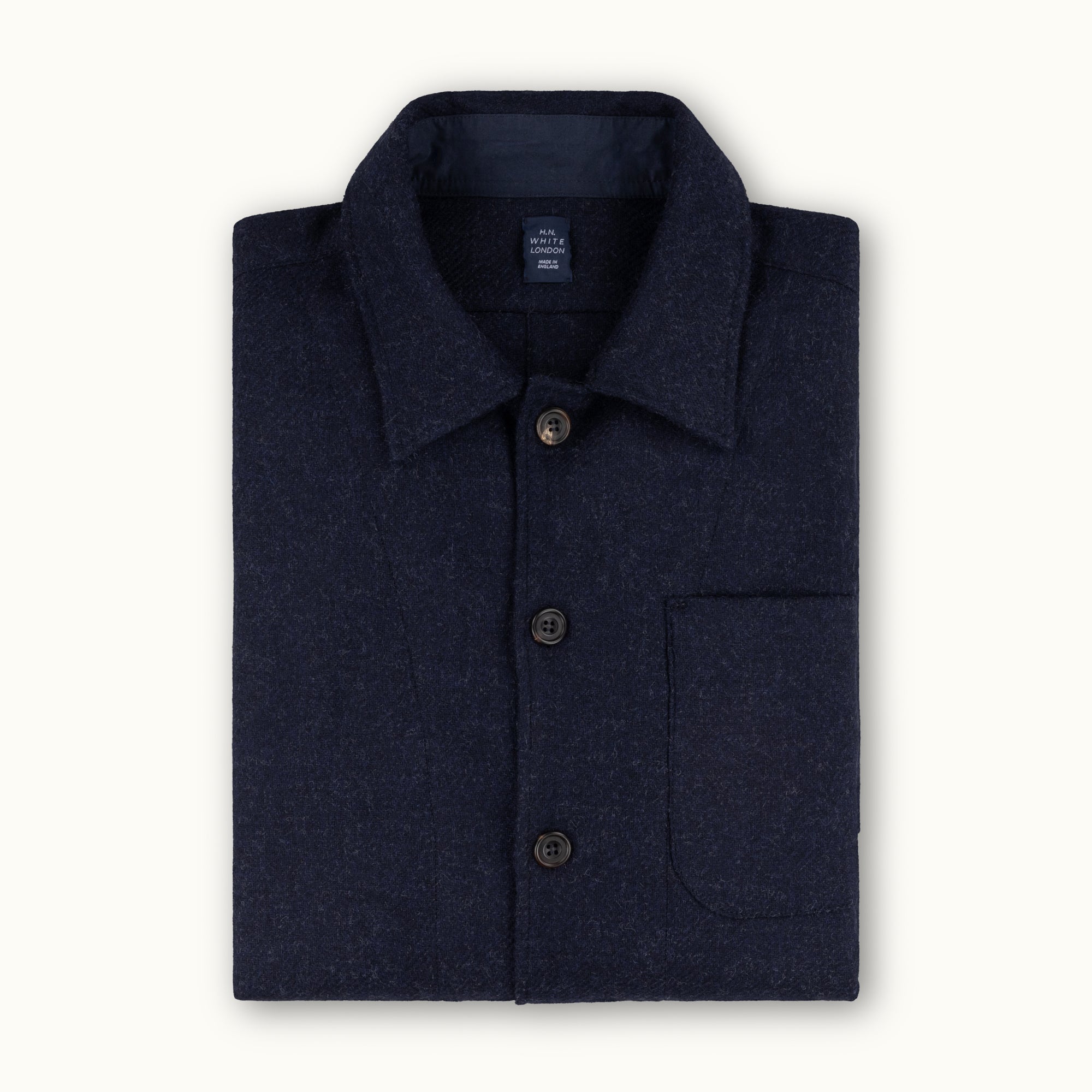 Navy Blue Shetland Tweed Chore Jacket