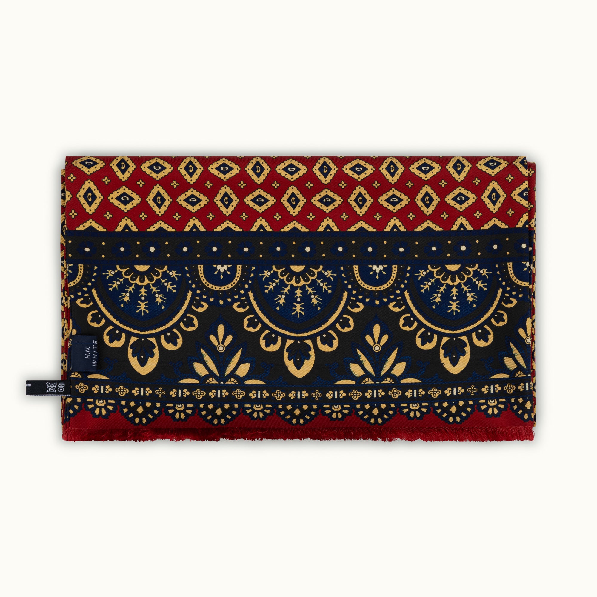 Madder Red Archival Print Silk Scarf
