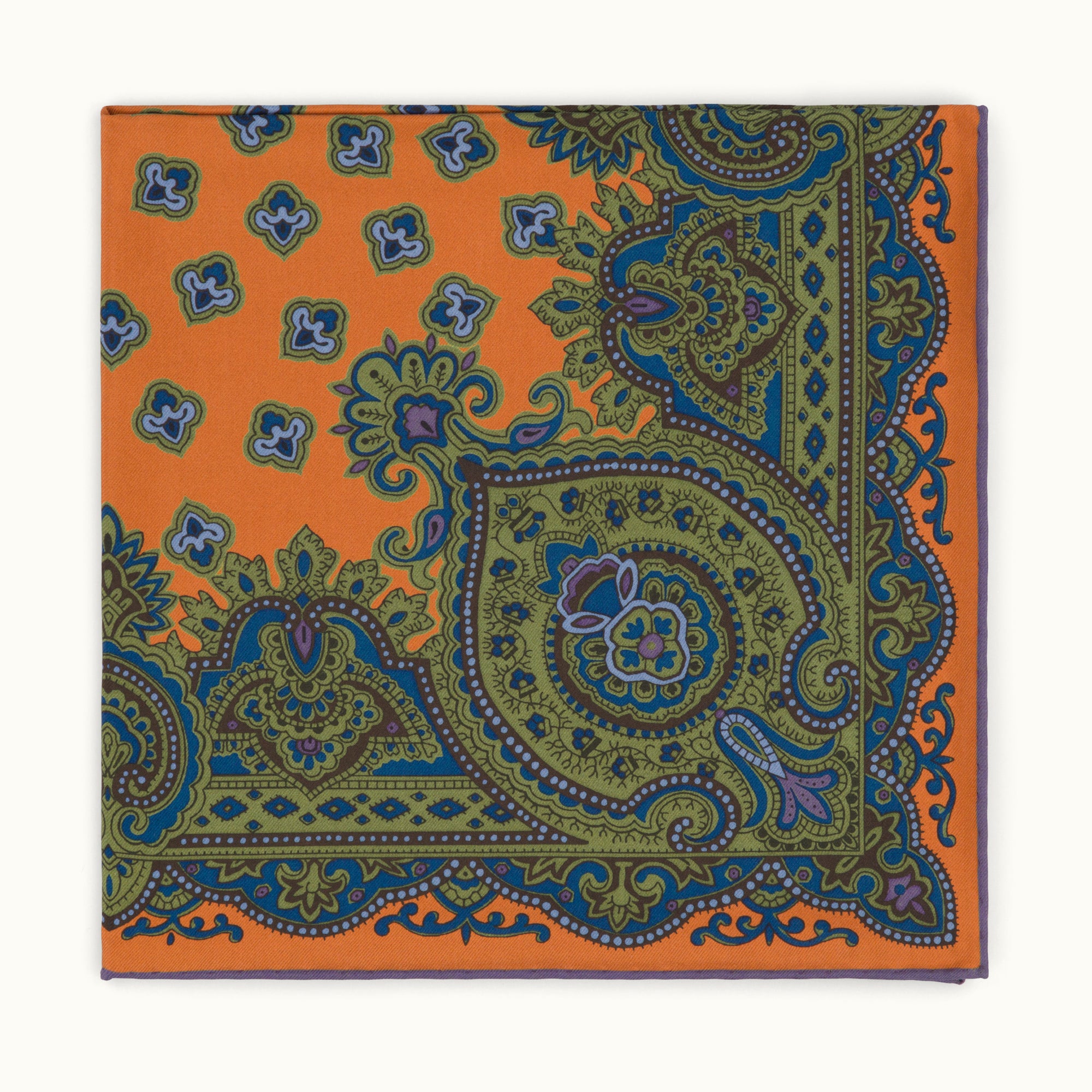 Rust Tumbling Acorns Heritage Madder Pocket Square