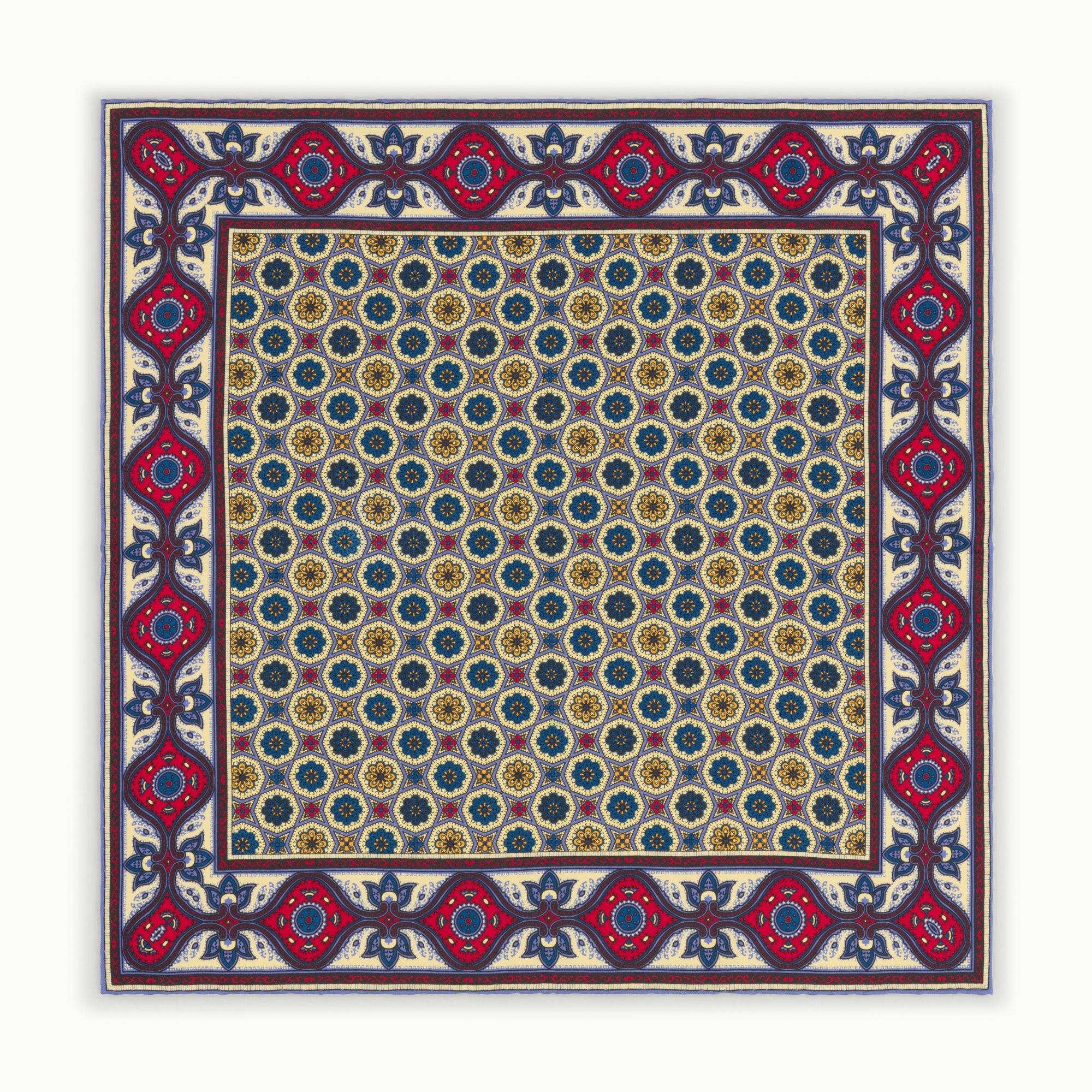 Buff Medallion Heritage Madder Pocket Square