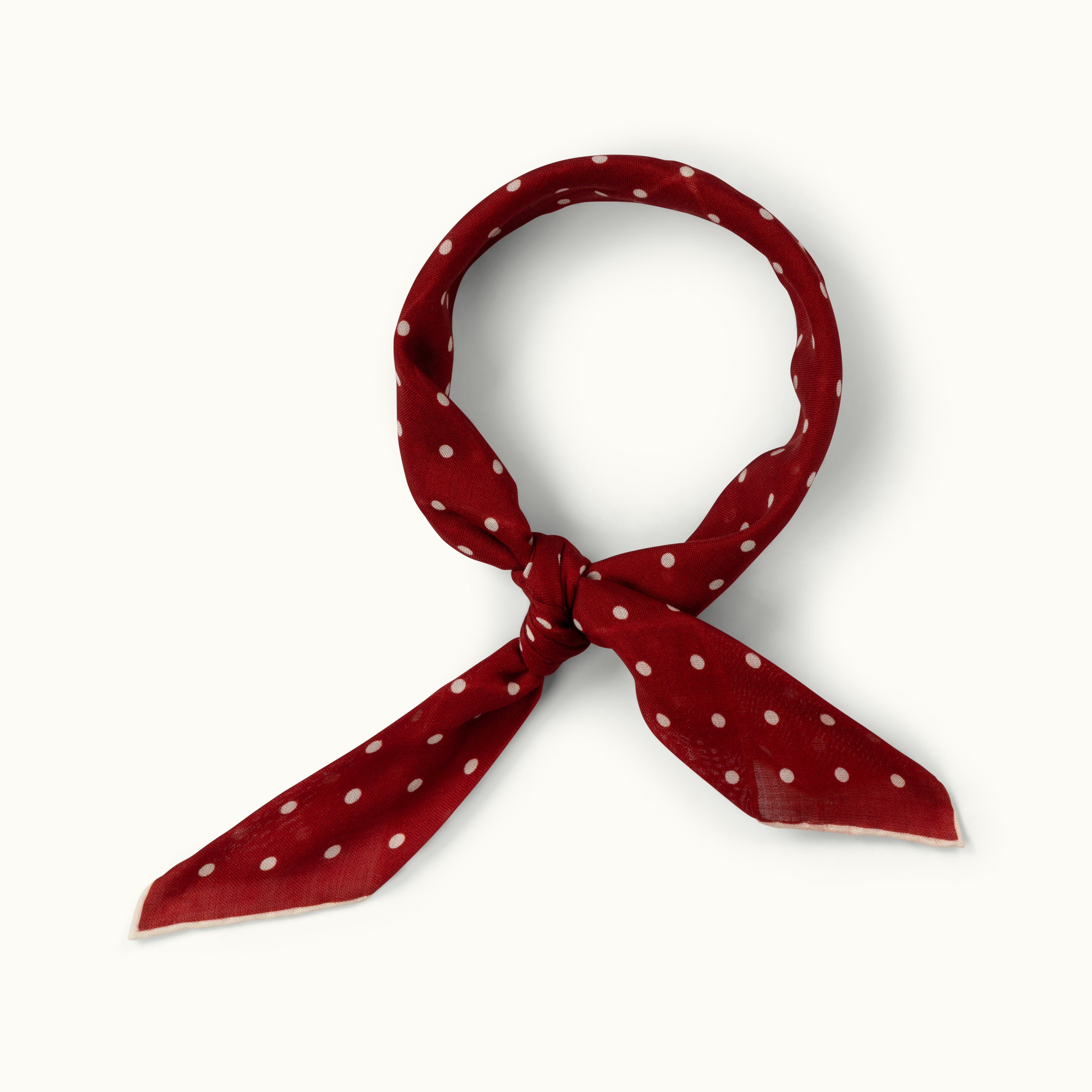 Red Wool-Silk Spotted Neckerchief