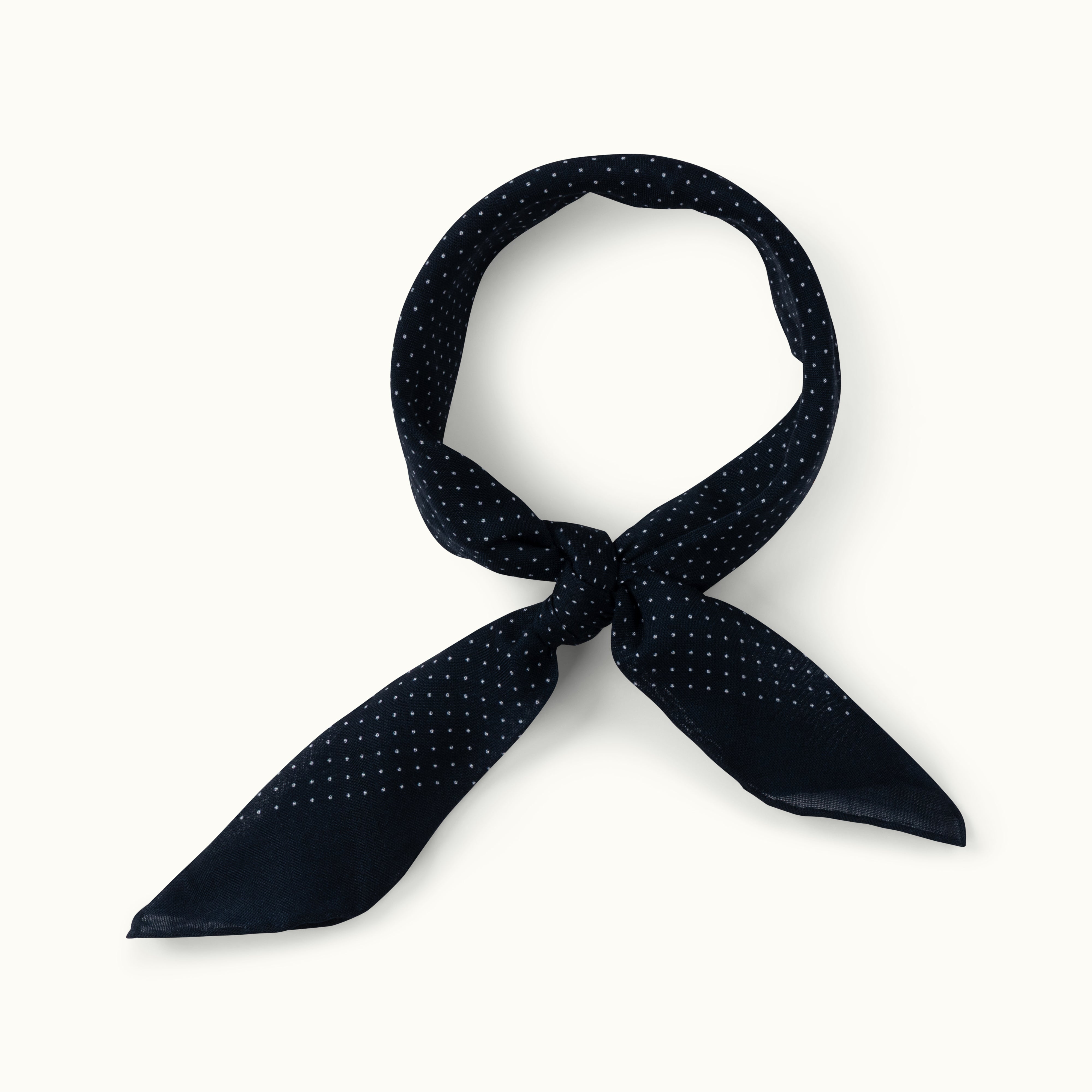 Navy Blue Pindot Wool-Silk Neckerchief