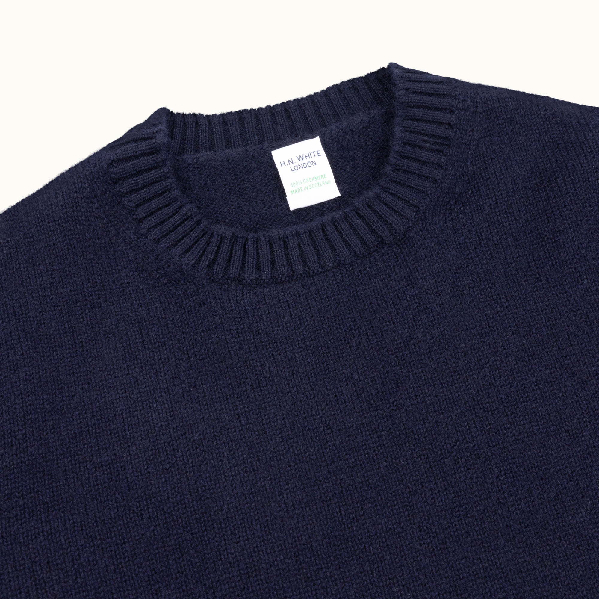 Navy Blue Shetland Cashmere Jumper