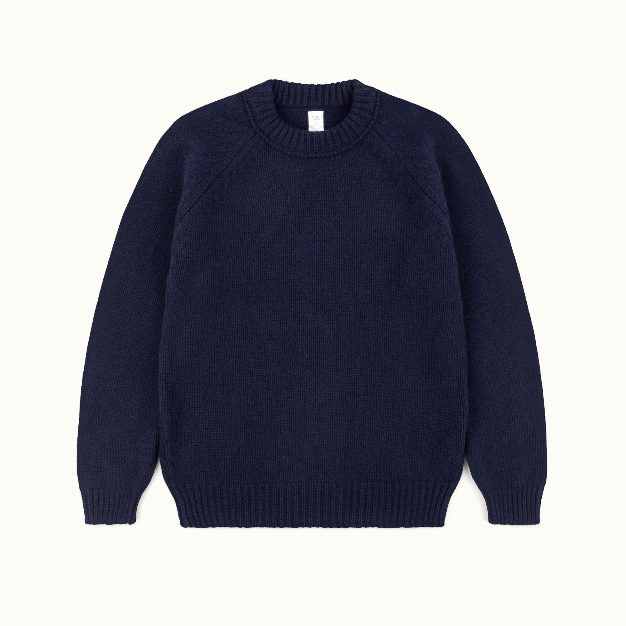 Navy Raglan Cashmere Crew Neck