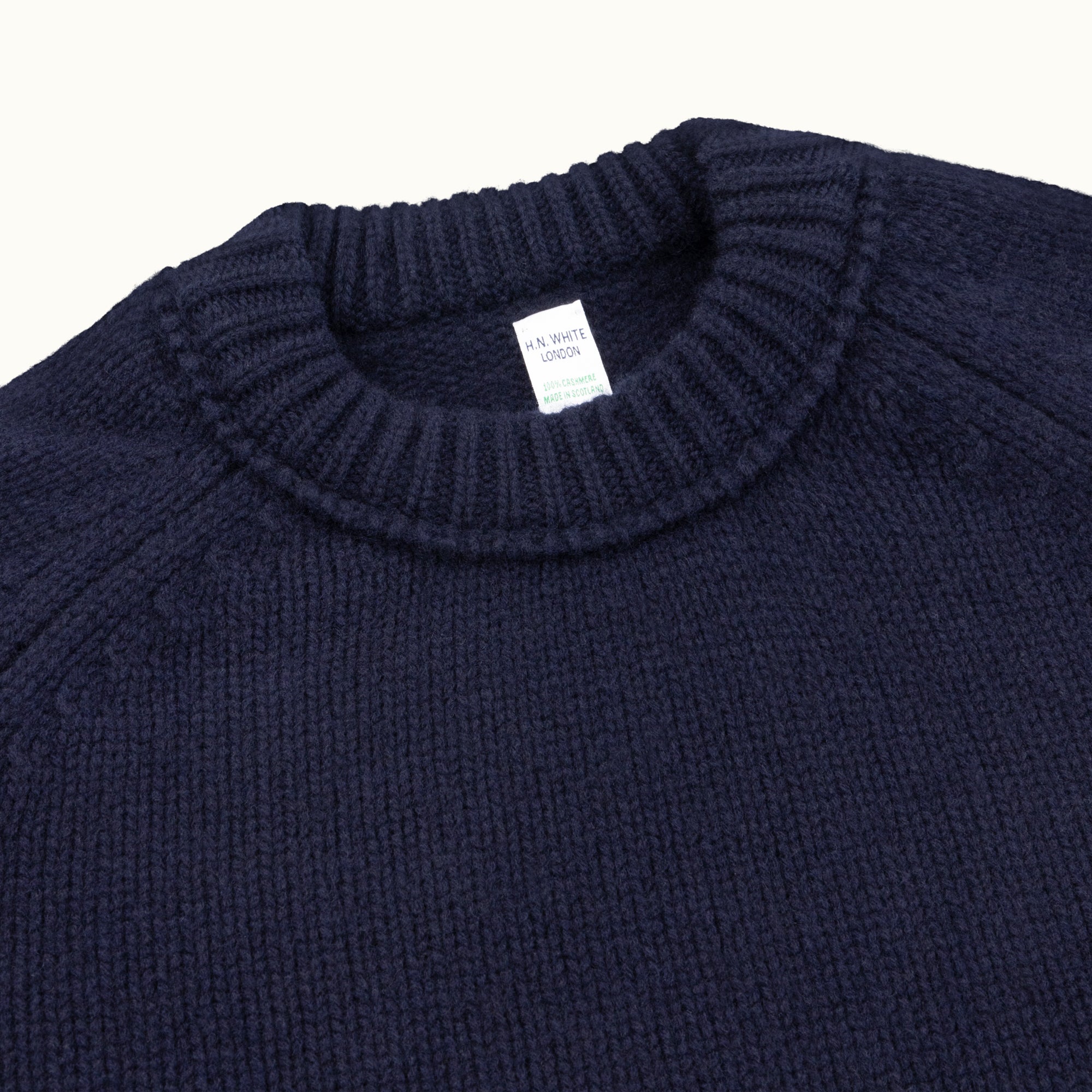 Navy Raglan Cashmere Crew Neck